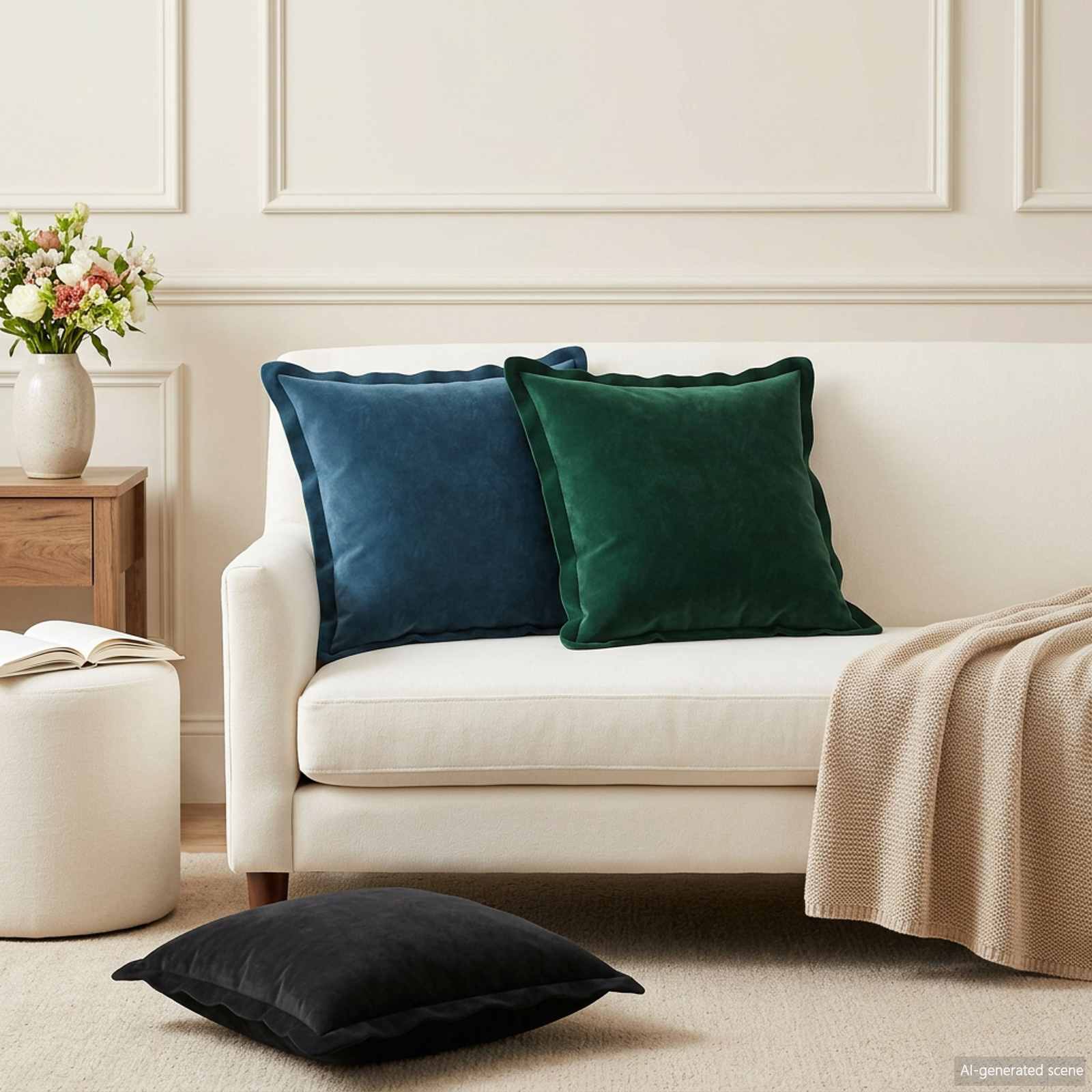Κάλυμμα Μαξιλαριού 6 pcs HOUTEN Σκούρο Πράσινο 40 x 40 cm