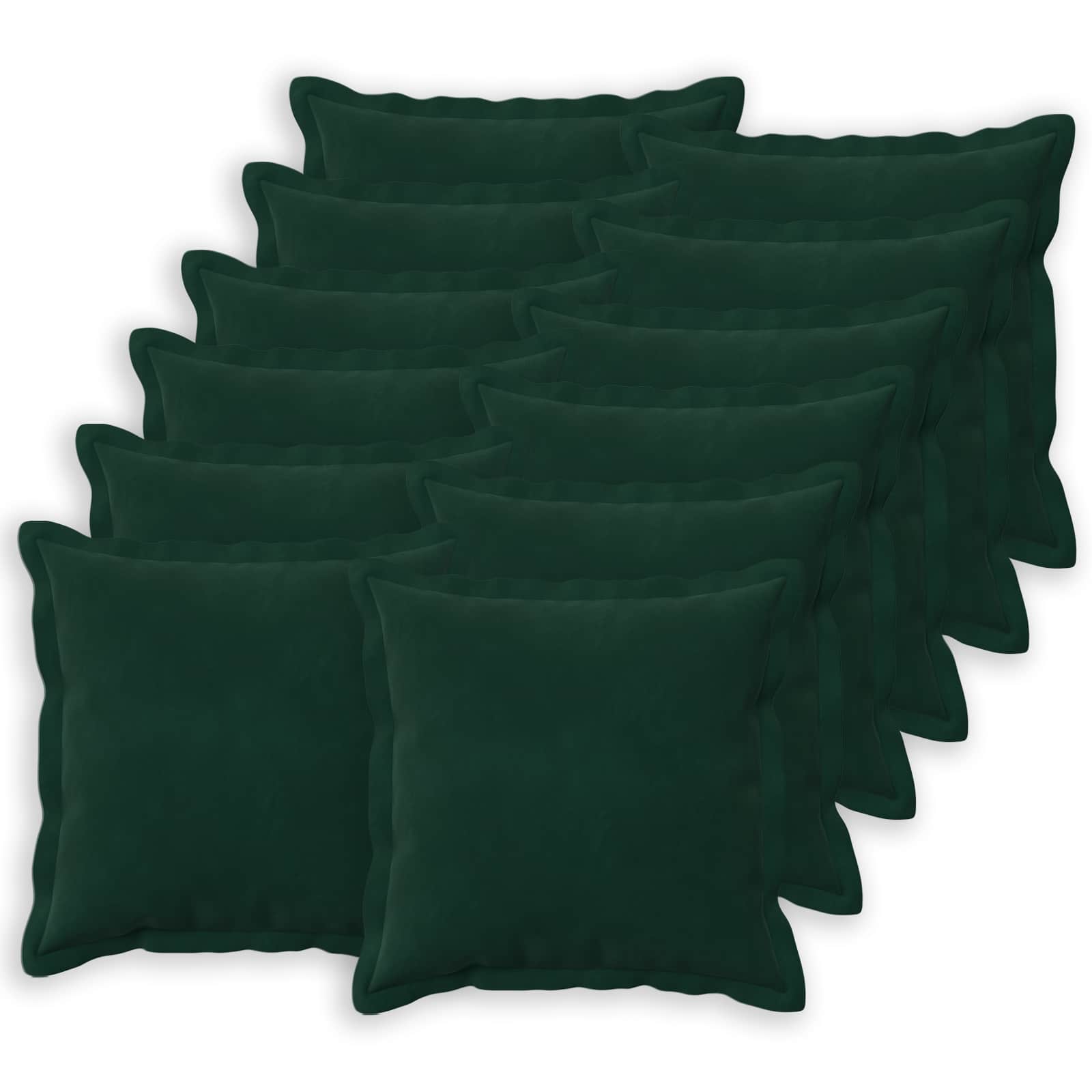 Κάλυμμα Μαξιλαριού 12 pcs HOUTEN Σκούρο Πράσινο 40 x 40 cm - Pakobazaar
