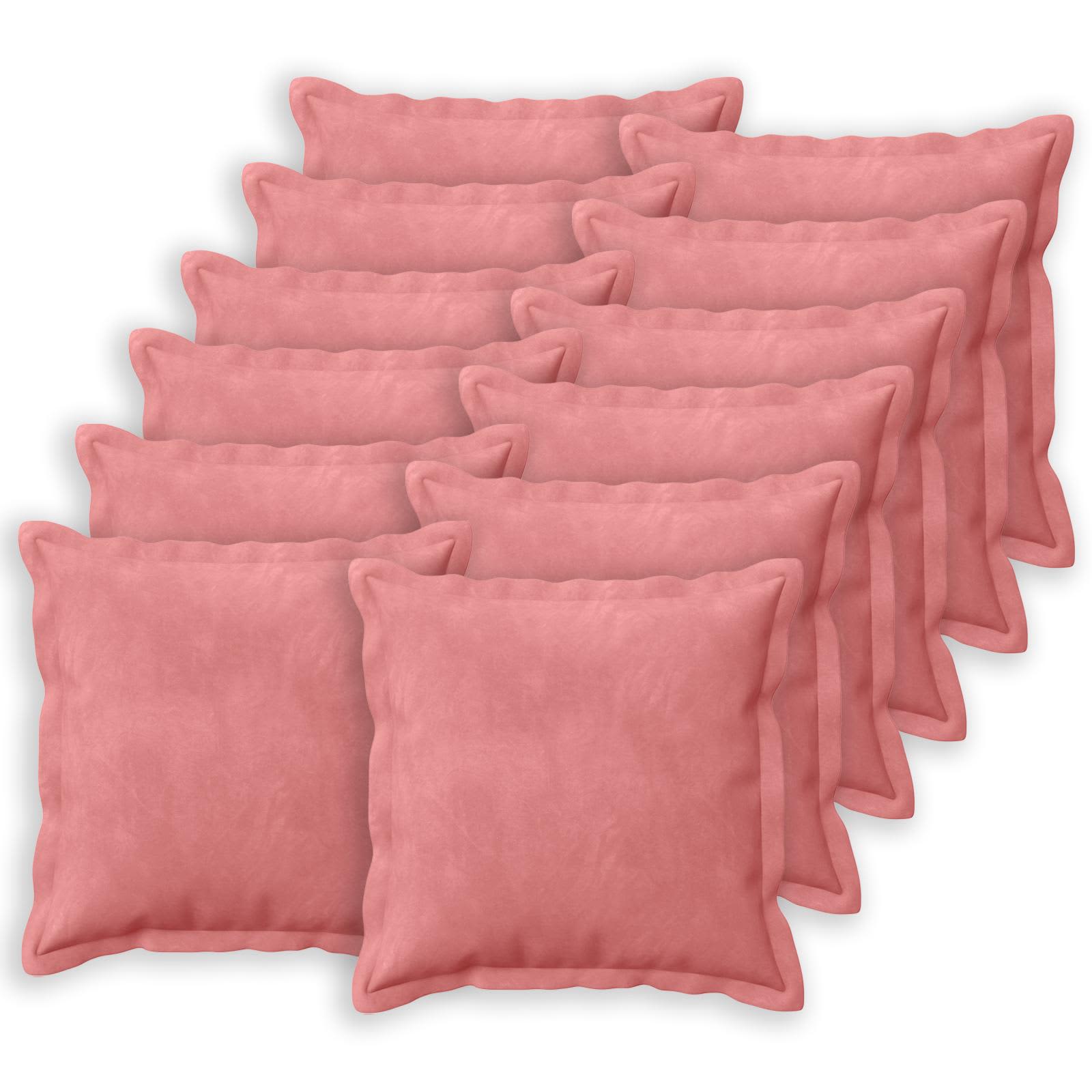 Κάλυμμα Μαξιλαριού 12 pcs HOUTEN Ροζ 40 x 40 cm Βελούδο