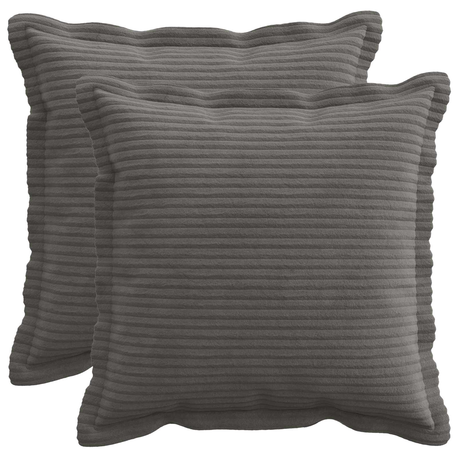 Κάλυμμα Μαξιλαριού 2 τμχ. HOUTEN Σκούρο Γκρι 40 x 40 cm - Pakobazaar