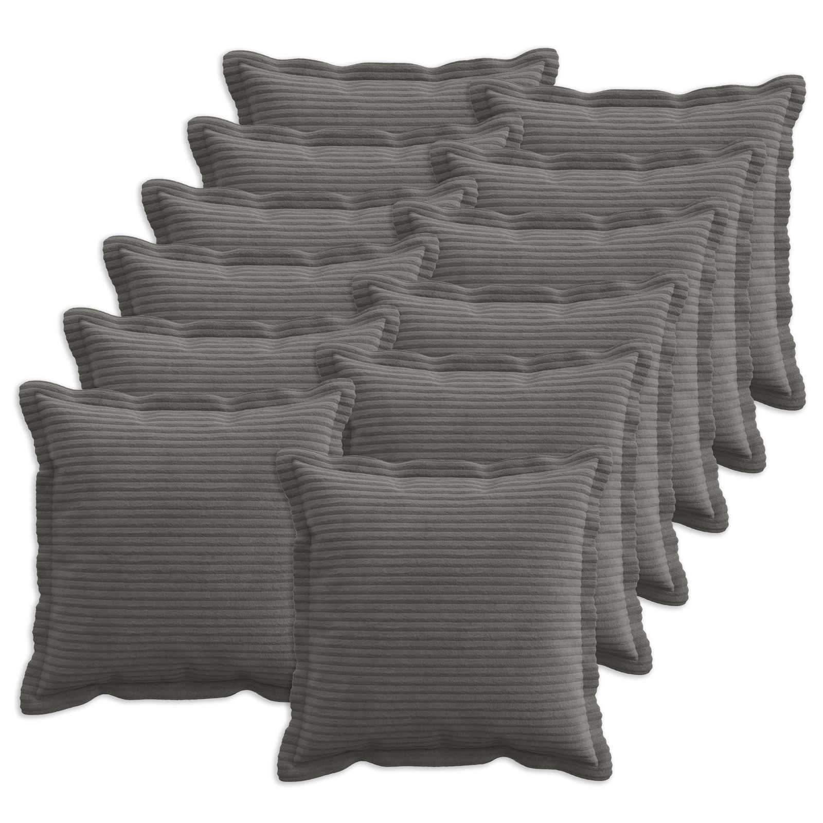 Κάλυμμα Μαξιλαριού 12 τμχ. HOUTEN Σκούρο Γκρι 40 x 40 cm