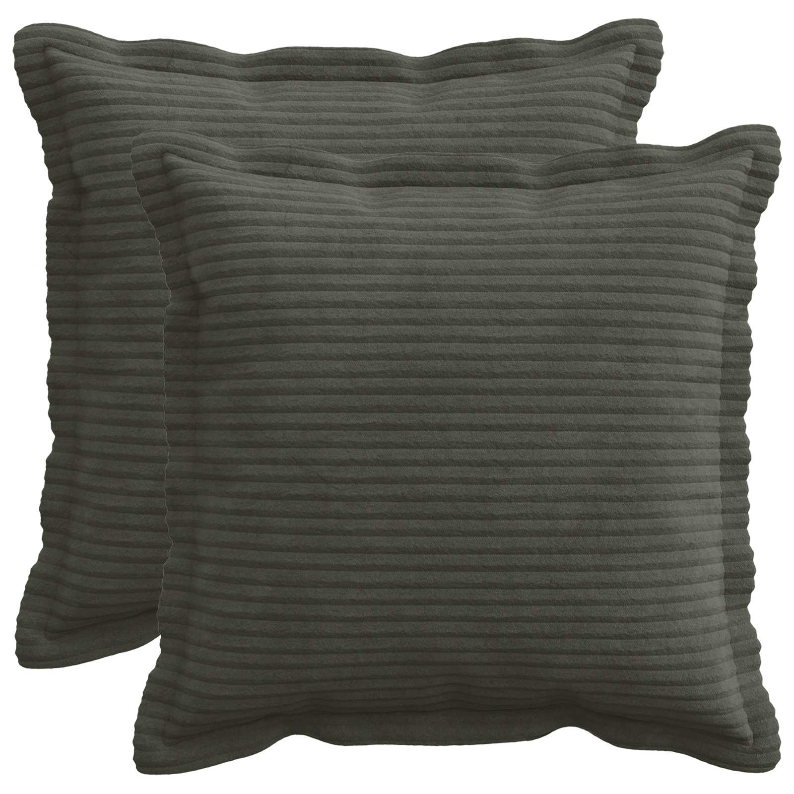 Κάλυμμα Μαξιλαριού 2 τμχ. HOUTEN Ανθρακί 40 x 40 cm κορντουρόι - Pakobazaar