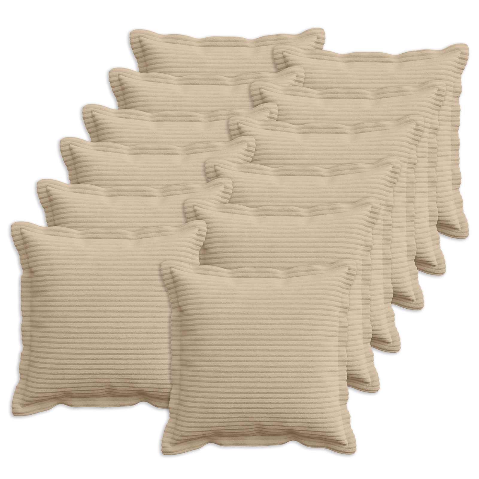Κάλυμμα Μαξιλαριού 12 τμχ. HOUTEN Taupe 40 x 40 cm κορντουρόι - Pakobazaar