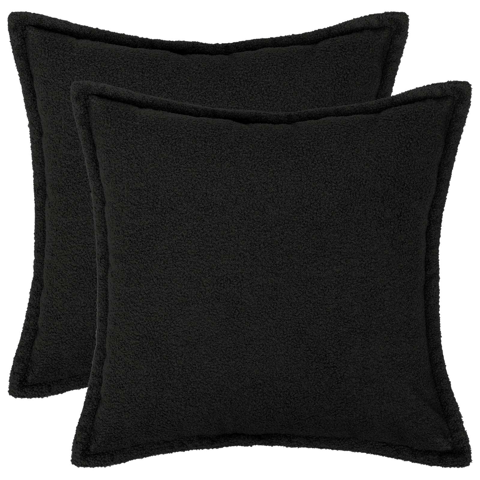 Κάλυμμα Μαξιλαριού 2 pcs HOUTEN Μαύρο 40 x 40 cm Μπουκλέ - Pakobazaar