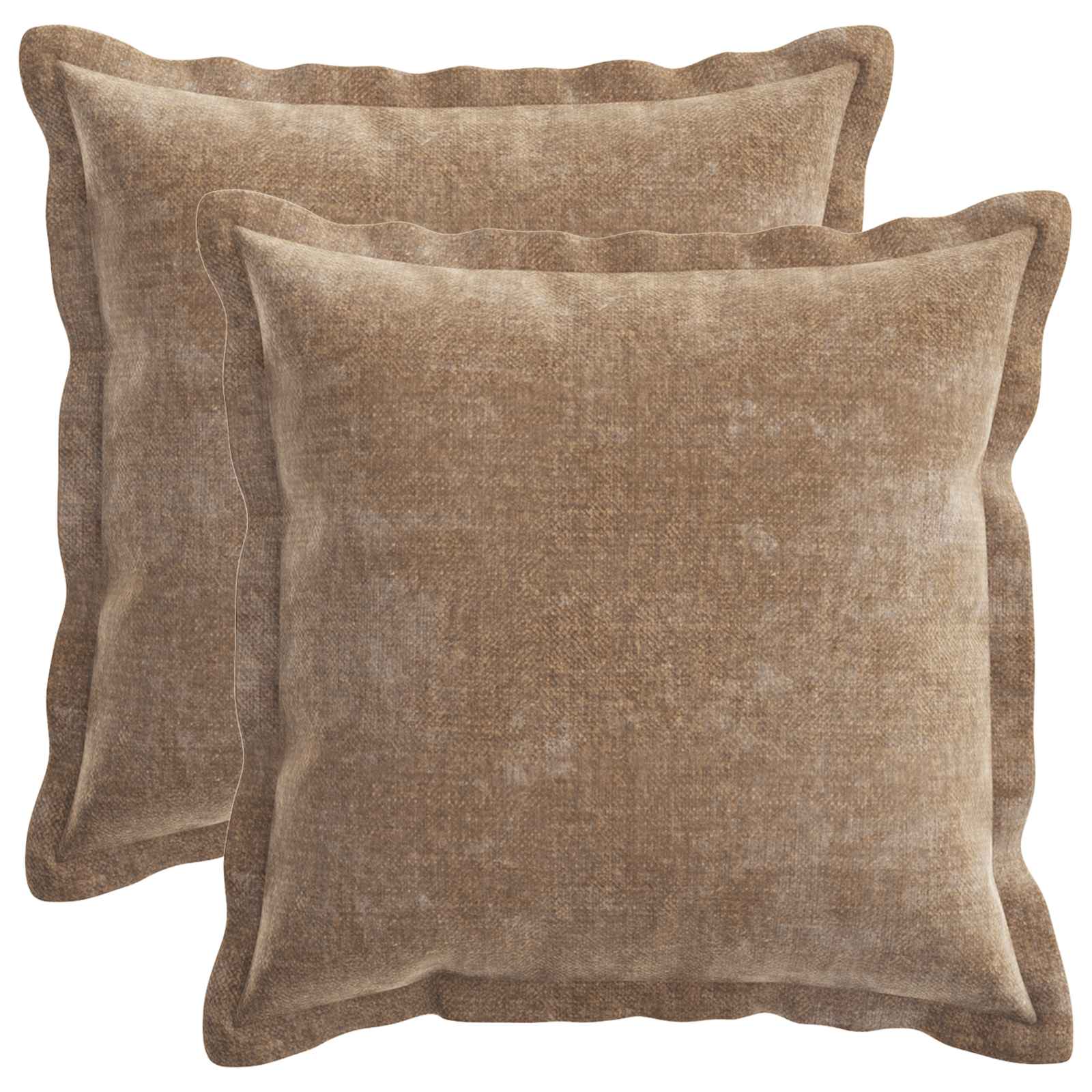 Κάλυμμα Μαξιλαριού 2 pcs HOUTEN Καφέ 40 x 40 cm Ύφασμα Chenille - Pakobazaar