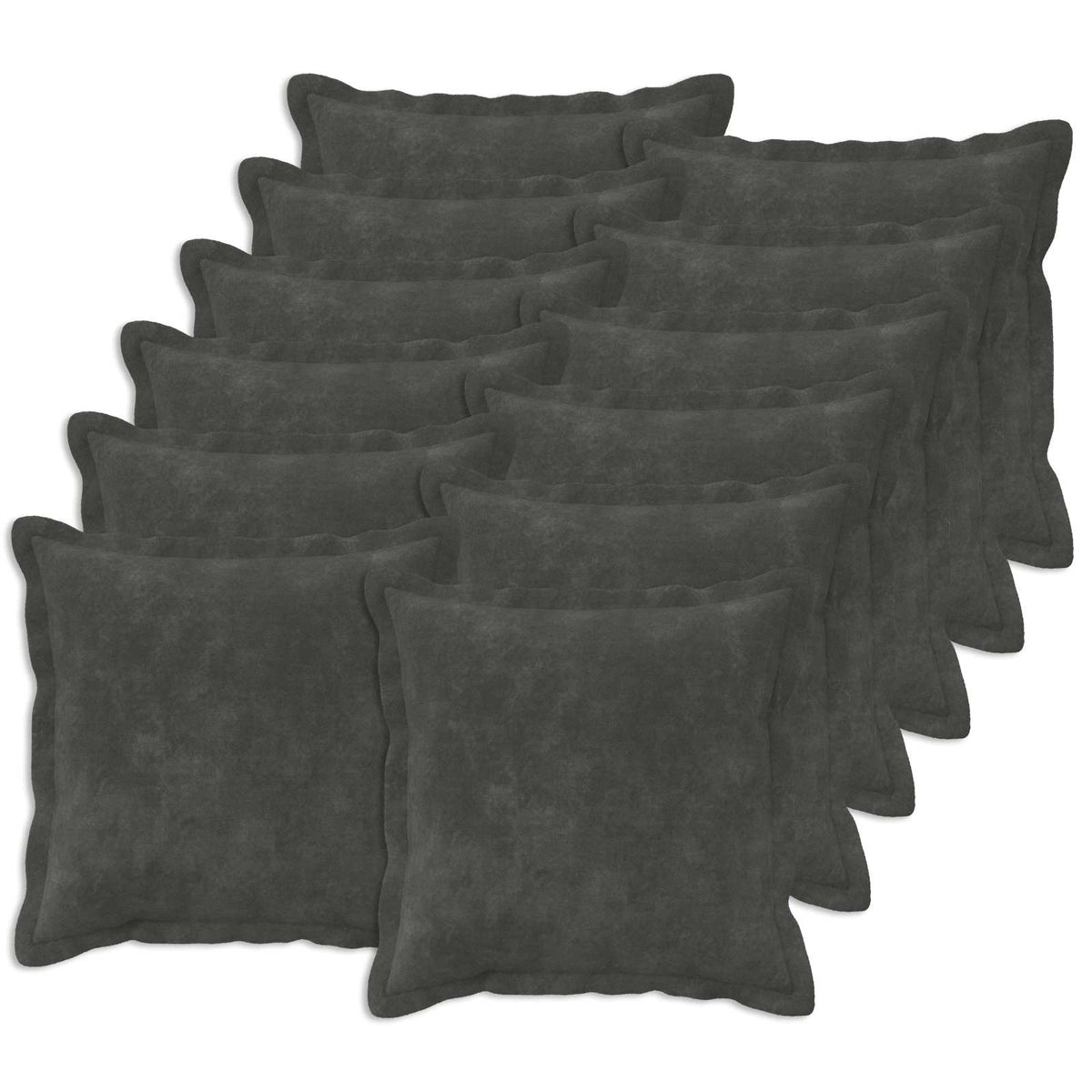 Κάλυμμα Μαξιλαριού 12 pcs HOUTEN Ανθρακί 40 x 40 cm - Pakobazaar