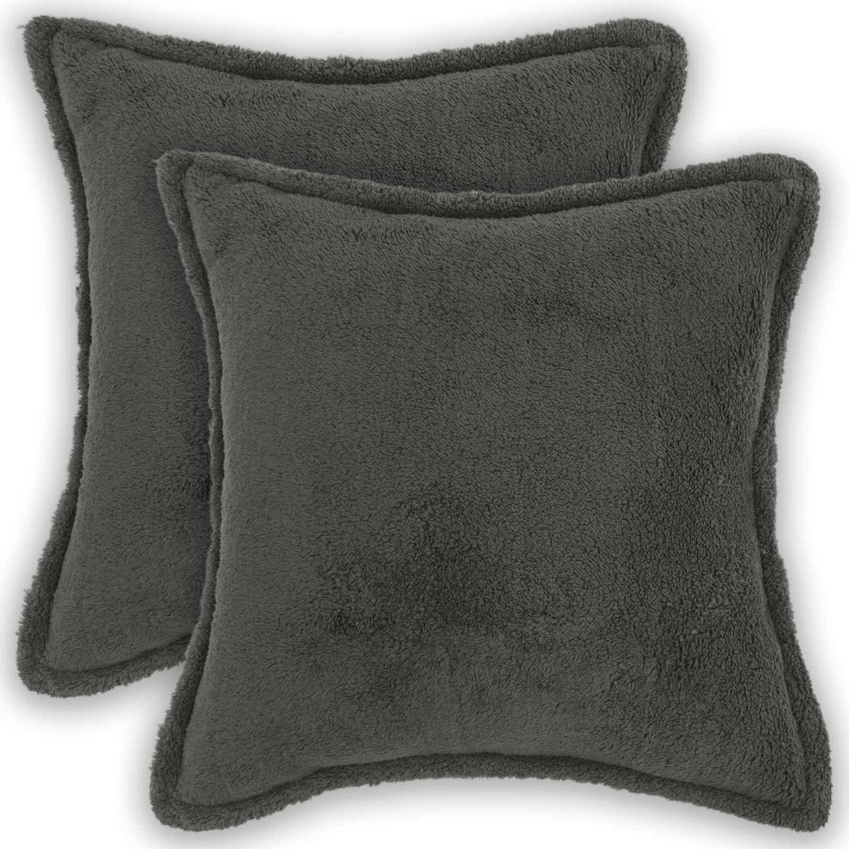 Κάλυμμα Μαξιλαριού 2 pcs HOUTEN Σκούρο Γκρι 40 x 40 cm Μπουκλέ