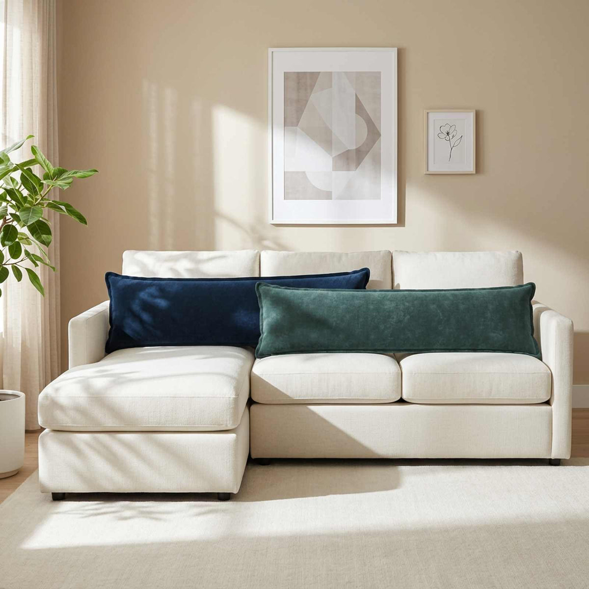 Μαξιλάρι Ρίψης 2 τμχ. HOUTEN Θαλασσί 40 x 145 cm Μικροΐνες φλις - Pakobazaar