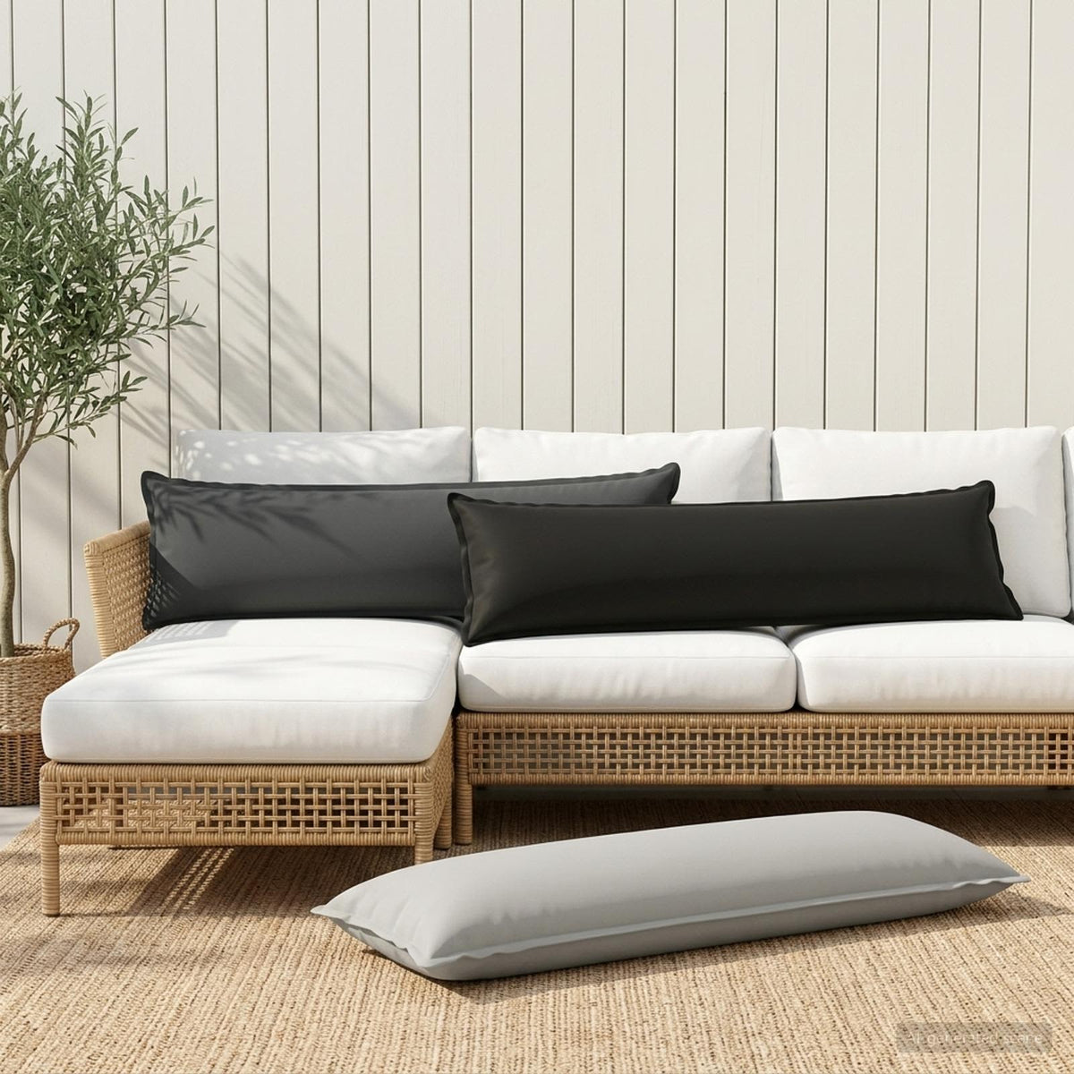 Μαξιλάρι με μαξιλάρι HOUTEN 2 τμχ. Γκρι Πολυεστέρας