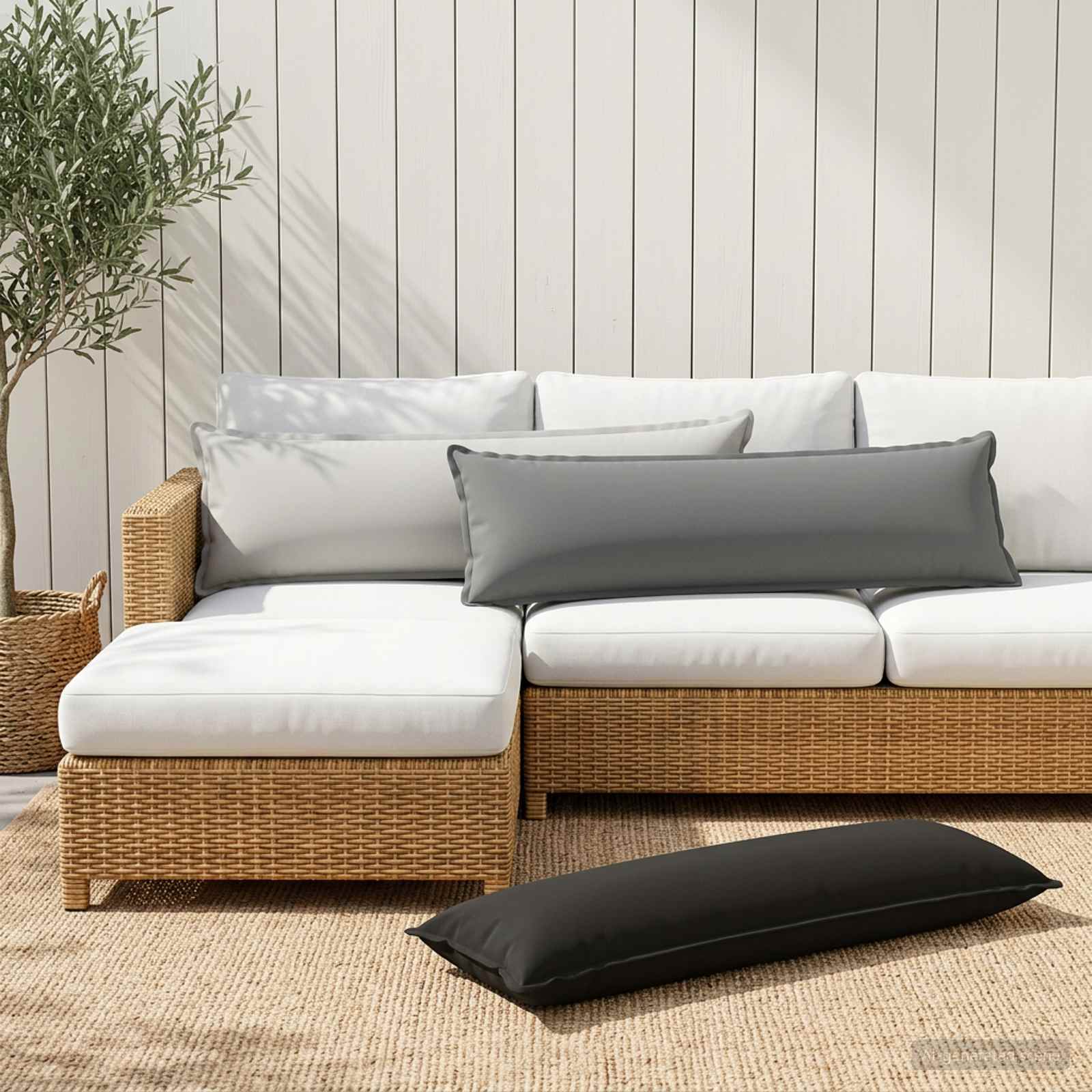 Κάλυμμα Μαξιλαριού 2 τμχ. HOUTEN Γκρι 40 x 145 εκ. Πολυεστέρας - Pakobazaar