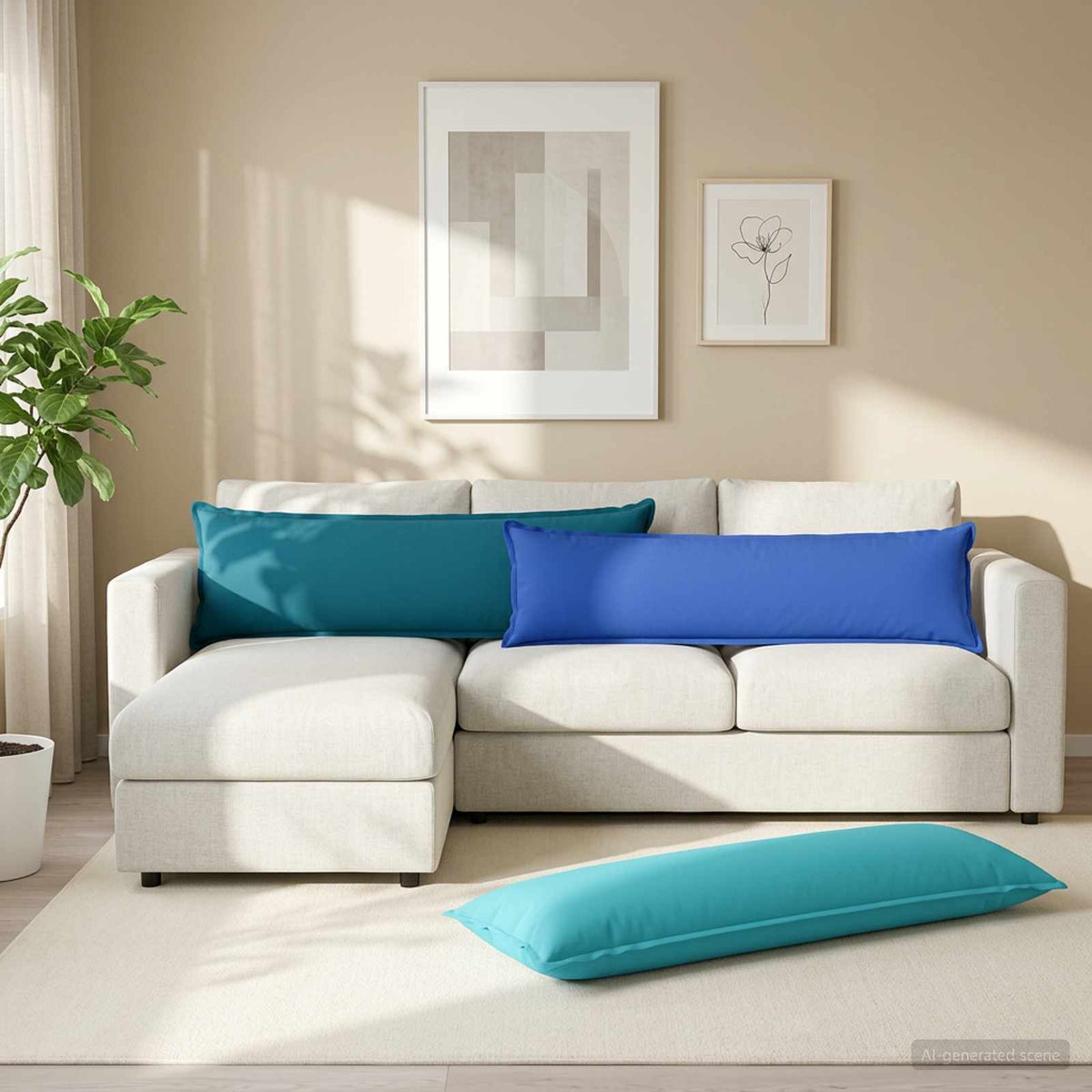 Μαξιλάρι HOUTEN Βασιλικό Μπλε 40 x 145 εκ. Πολυεστέρας - Pakobazaar