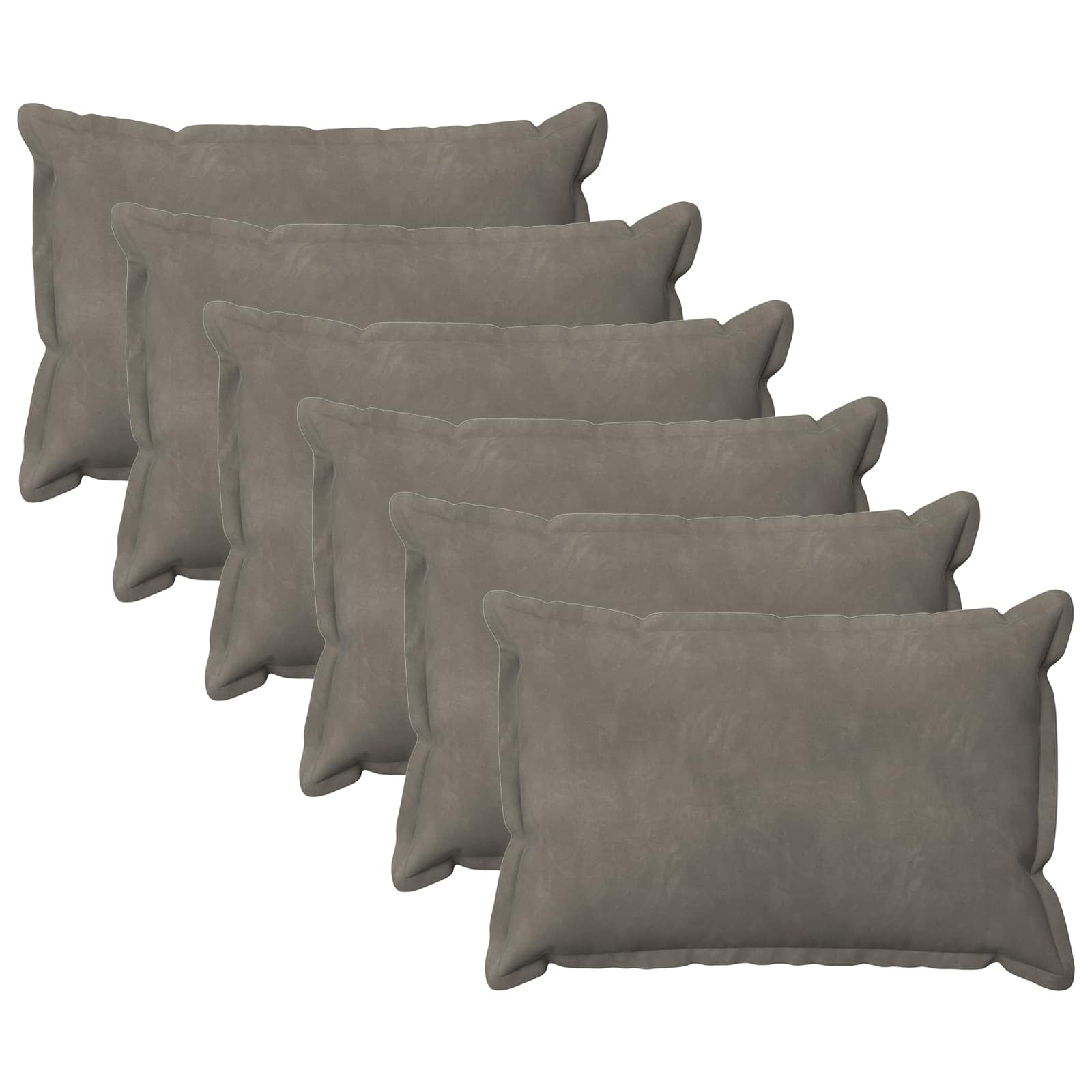 Κάλυμμα Μαξιλαριού 6 pcs HOUTEN Ανοιχτό γκρι 40 x 60 cm Βελούδο