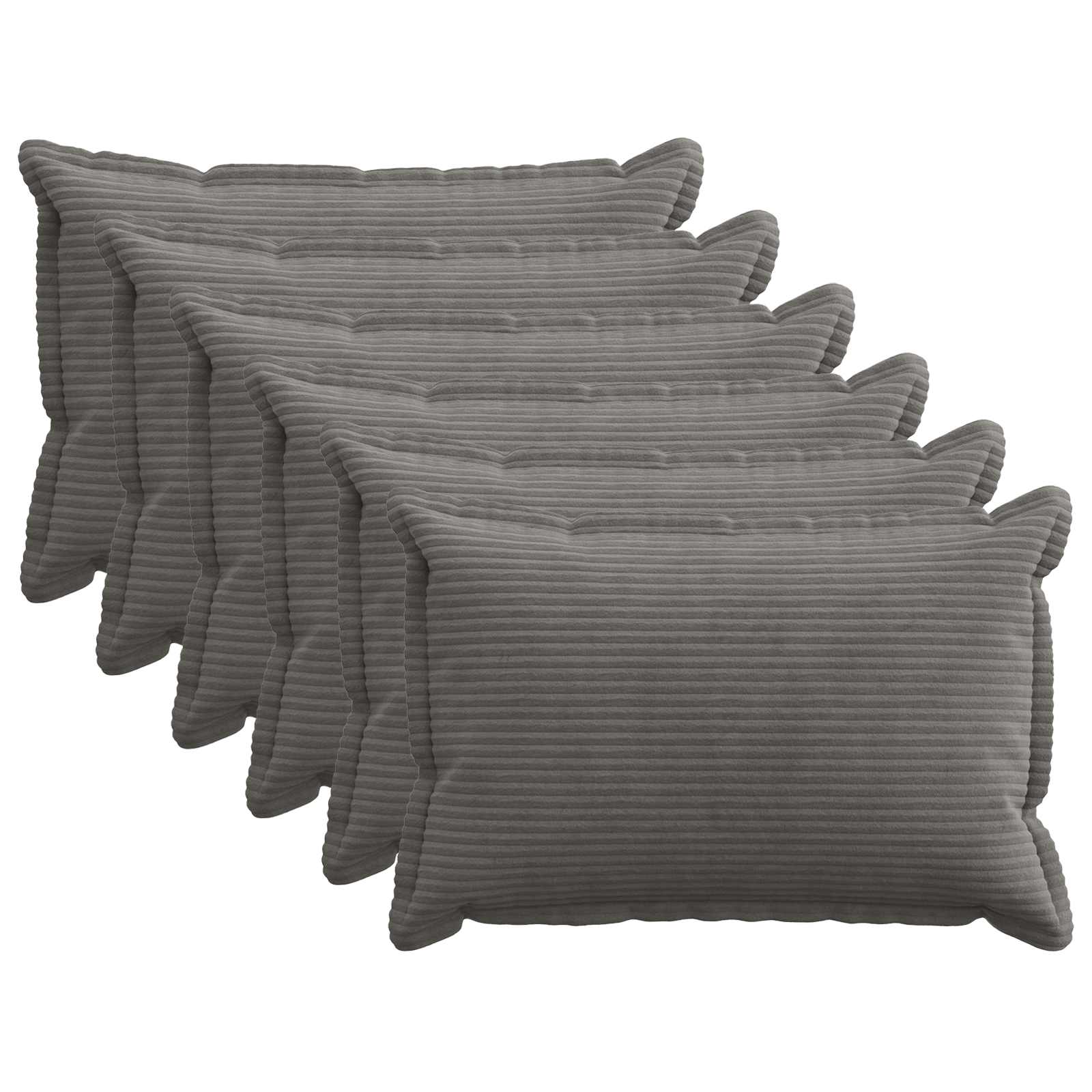 Κάλυμμα Μαξιλαριού 6 τμχ. HOUTEN Σκούρο Γκρι 40 x 60 cm - Pakobazaar