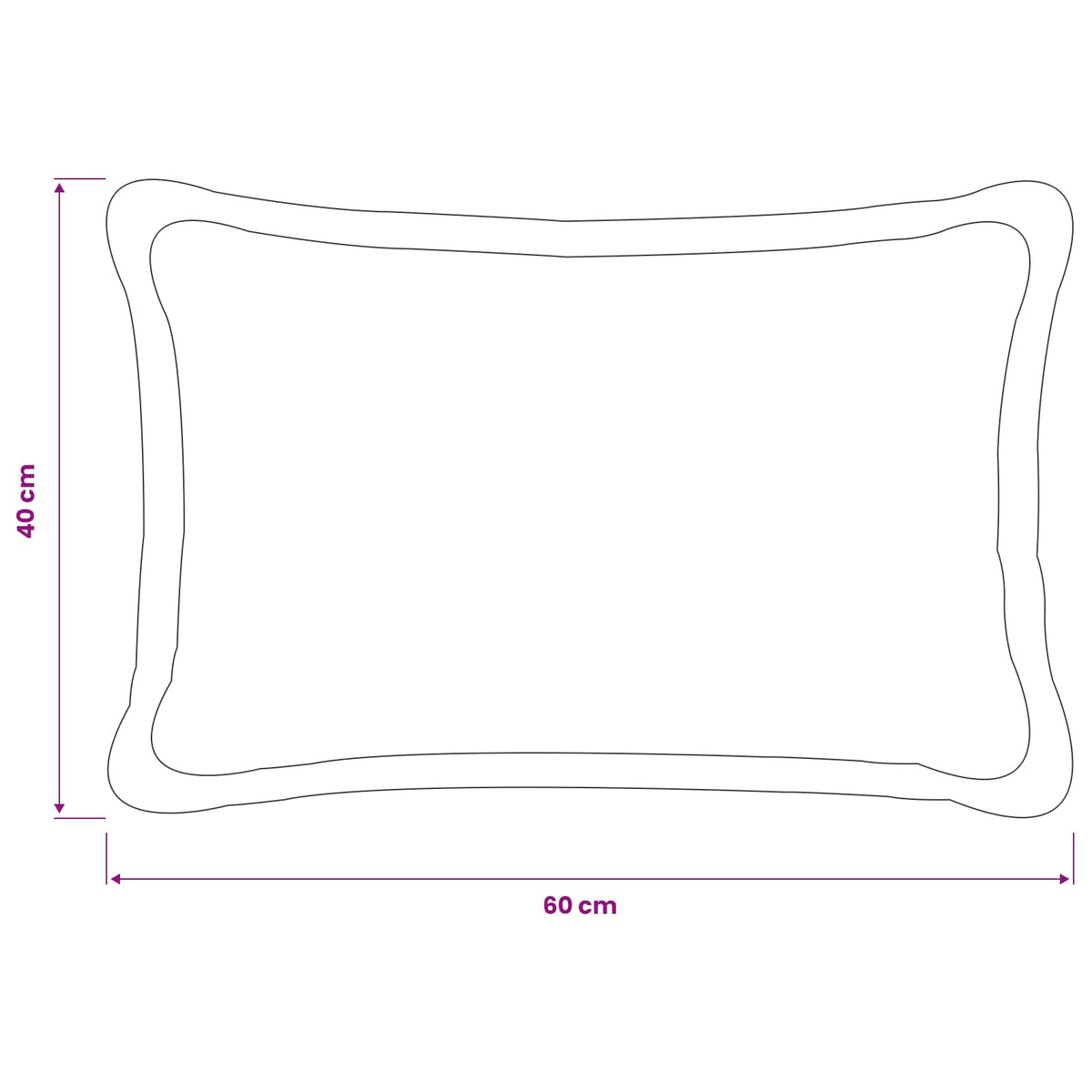 Κάλυμμα Μαξιλαριού 2 pcs HOUTEN Σκούρο Γκρι 40 x 60 cm Μπουκλέ