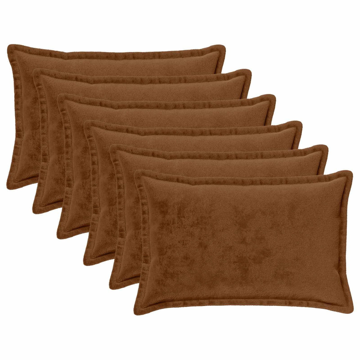 Κάλυμμα Μαξιλαριού 6 τμχ. HOUTEN Ανοιχτό καφέ 40 x 60 cm Φανέλα - Pakobazaar