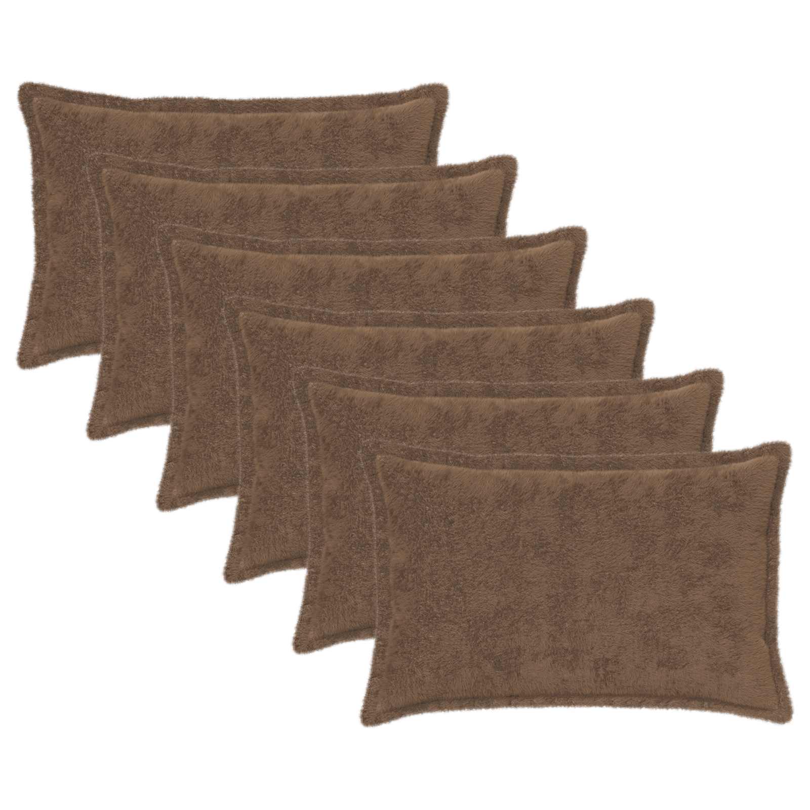 Κάλυμμα Μαξιλαριού 6 τμχ. HOUTEN Ανοιχτό καφέ 40 x 60 cm - Pakobazaar