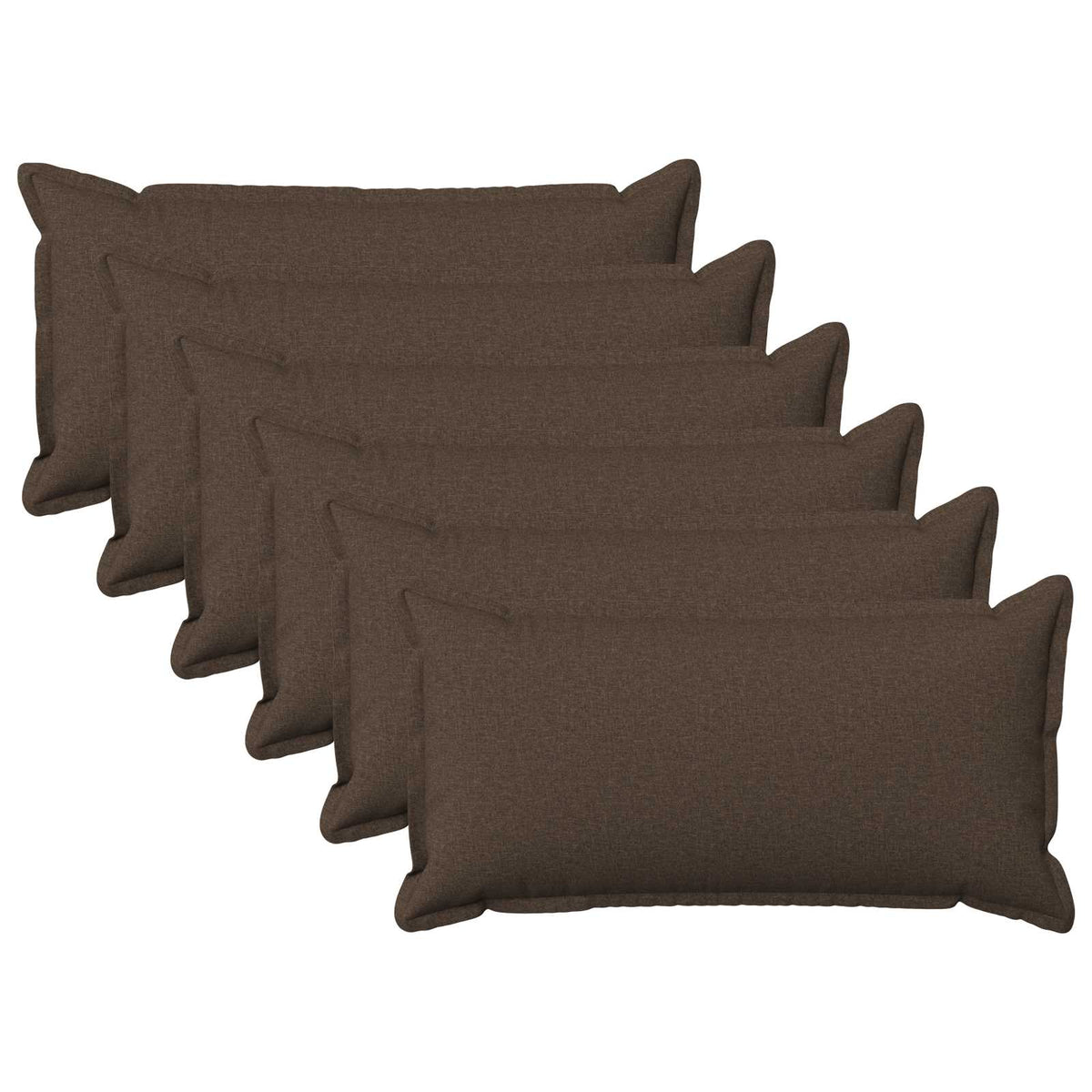 Κάλυμμα Μαξιλαριού 6 pcs HOUTEN Taupe 40 x 70 cm Ψεύτικο Λινό - Pakobazaar