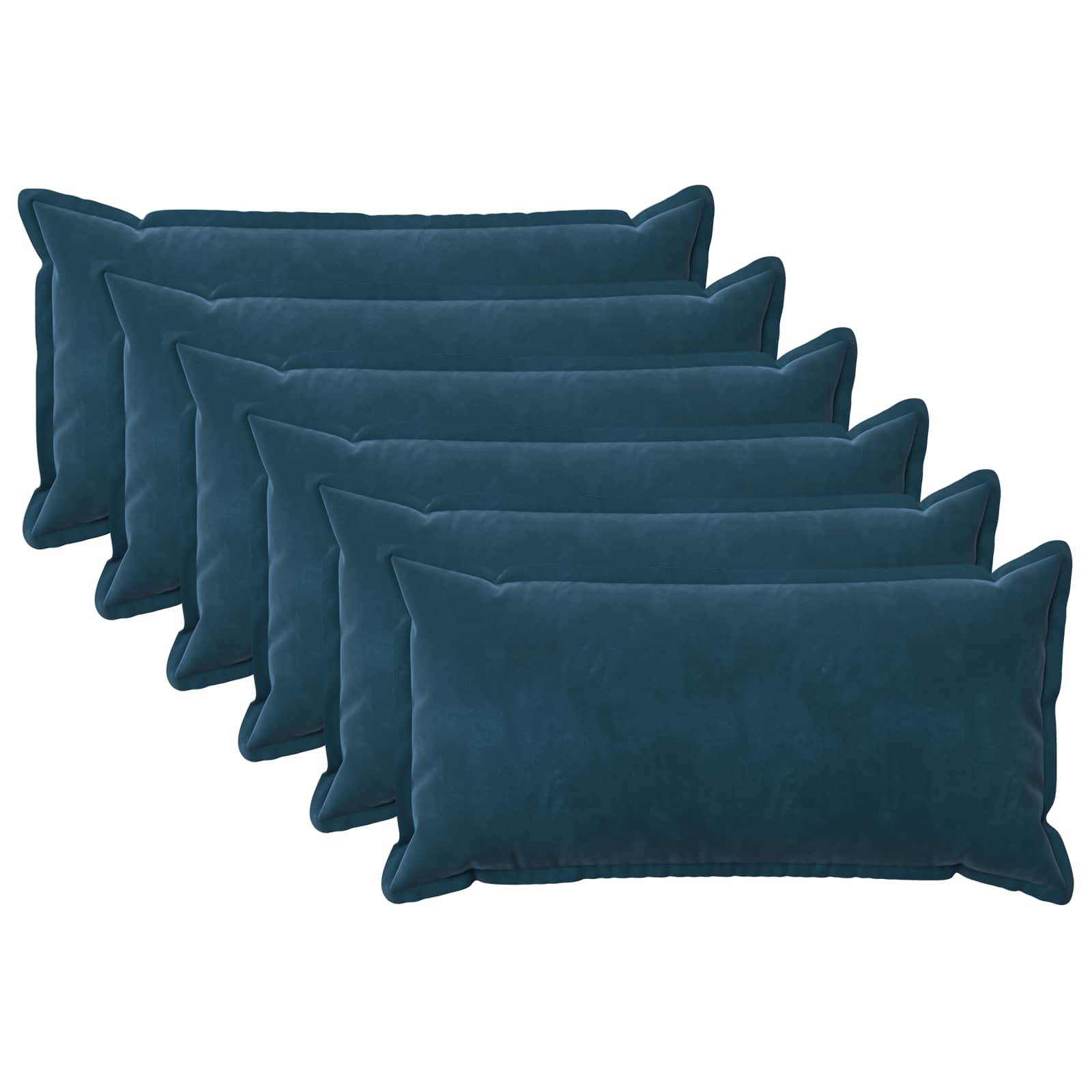 Κάλυμμα Μαξιλαριού 6 pcs HOUTEN Μπλε 40 x 70 cm Βελούδο - Pakobazaar