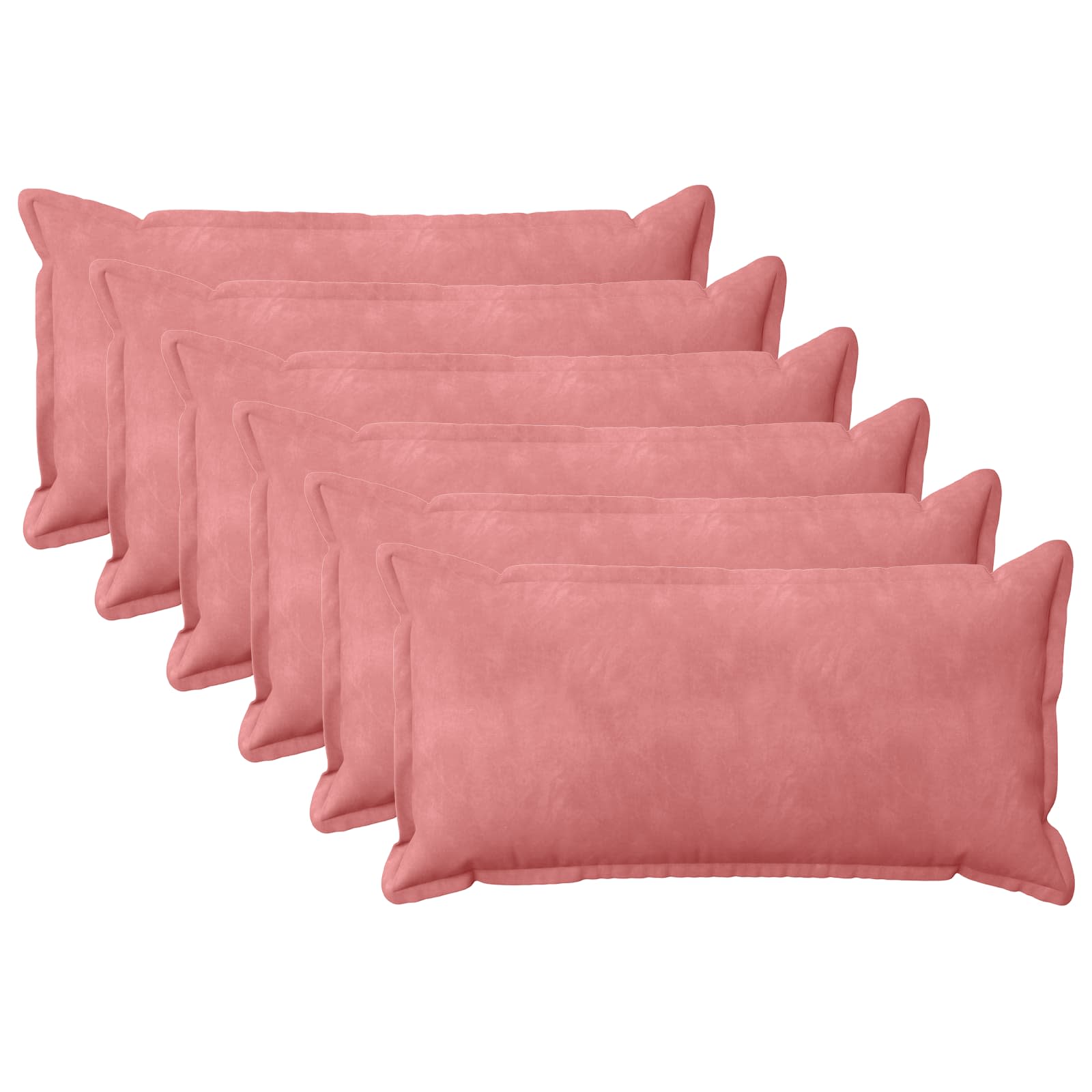 Κάλυμμα Μαξιλαριού 6 pcs HOUTEN Ροζ 40 x 70 cm Βελούδο