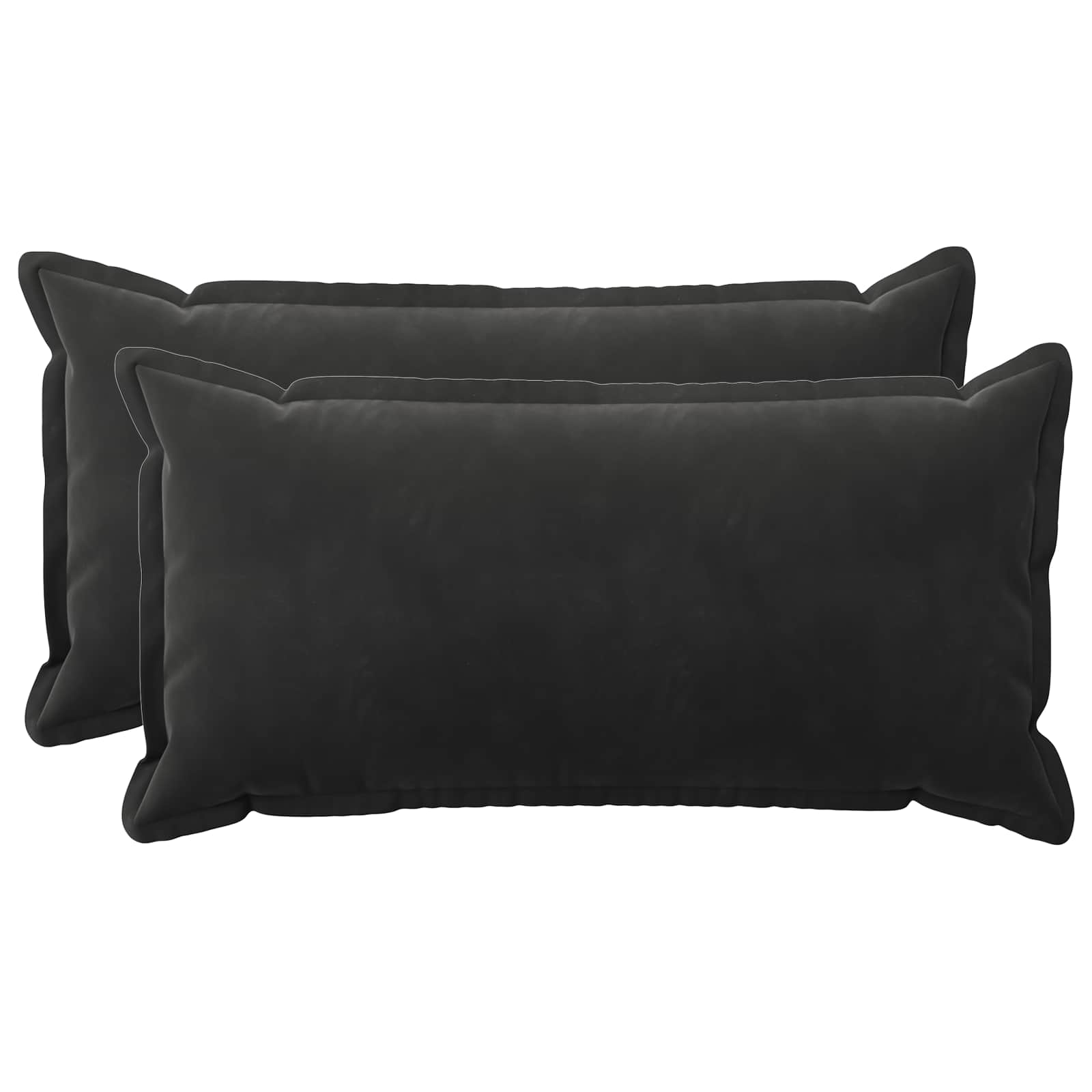 Κάλυμμα Μαξιλαριού 2 pcs HOUTEN Μαύρο 40 x 70 cm Βελούδο