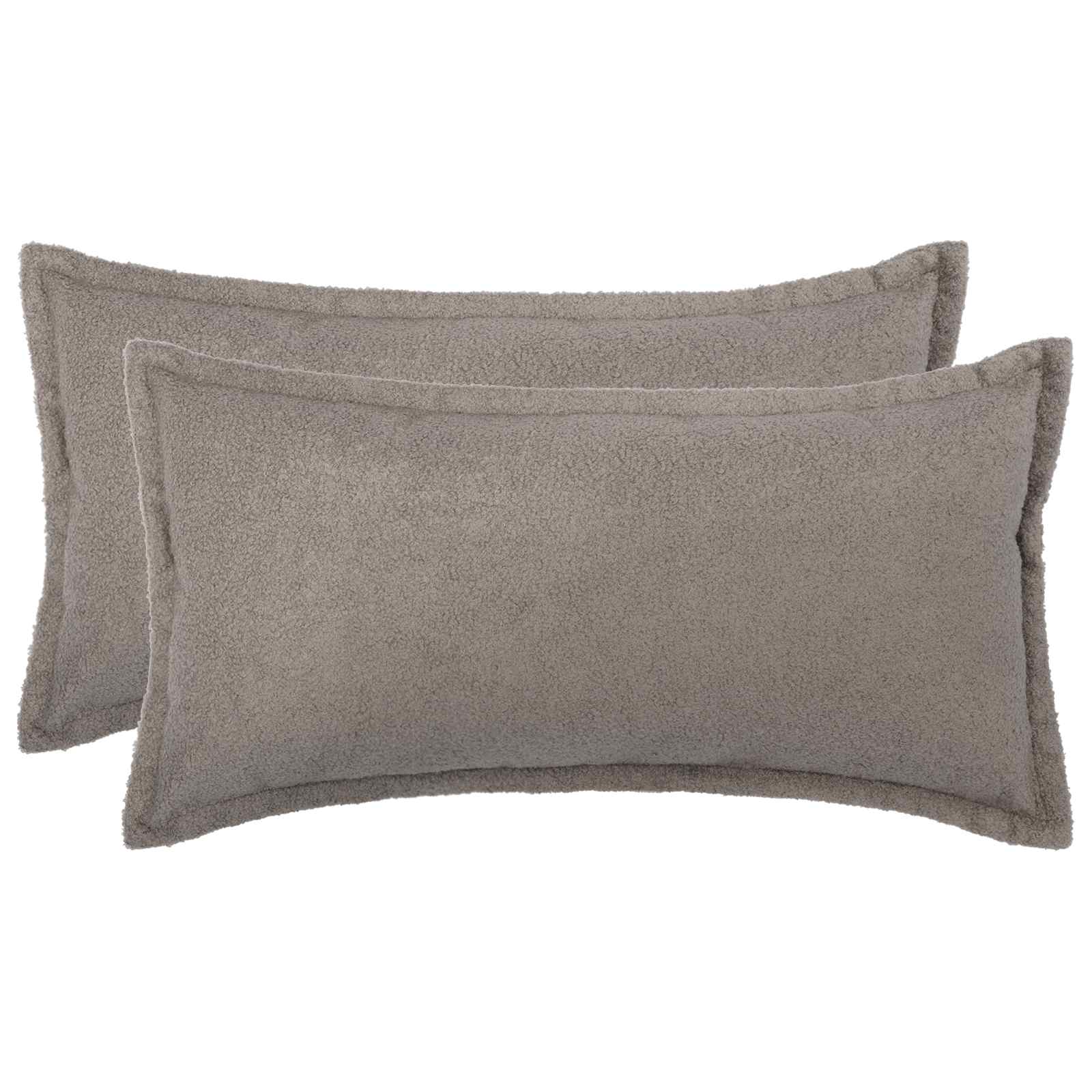 Κάλυμμα Μαξιλαριού 2 pcs HOUTEN Ανοιχτό γκρι 40 x 70 cm Μπουκλέ - Pakobazaar