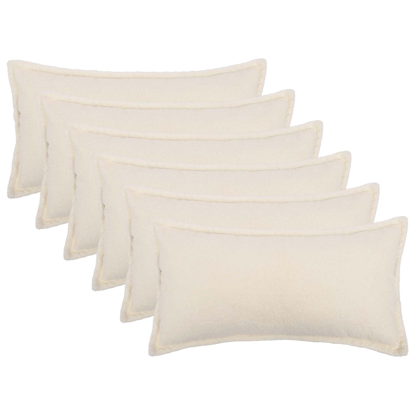Κάλυμμα Μαξιλαριού 6 pcs HOUTEN Κρεμ 40 x 70 cm Μπουκλέ