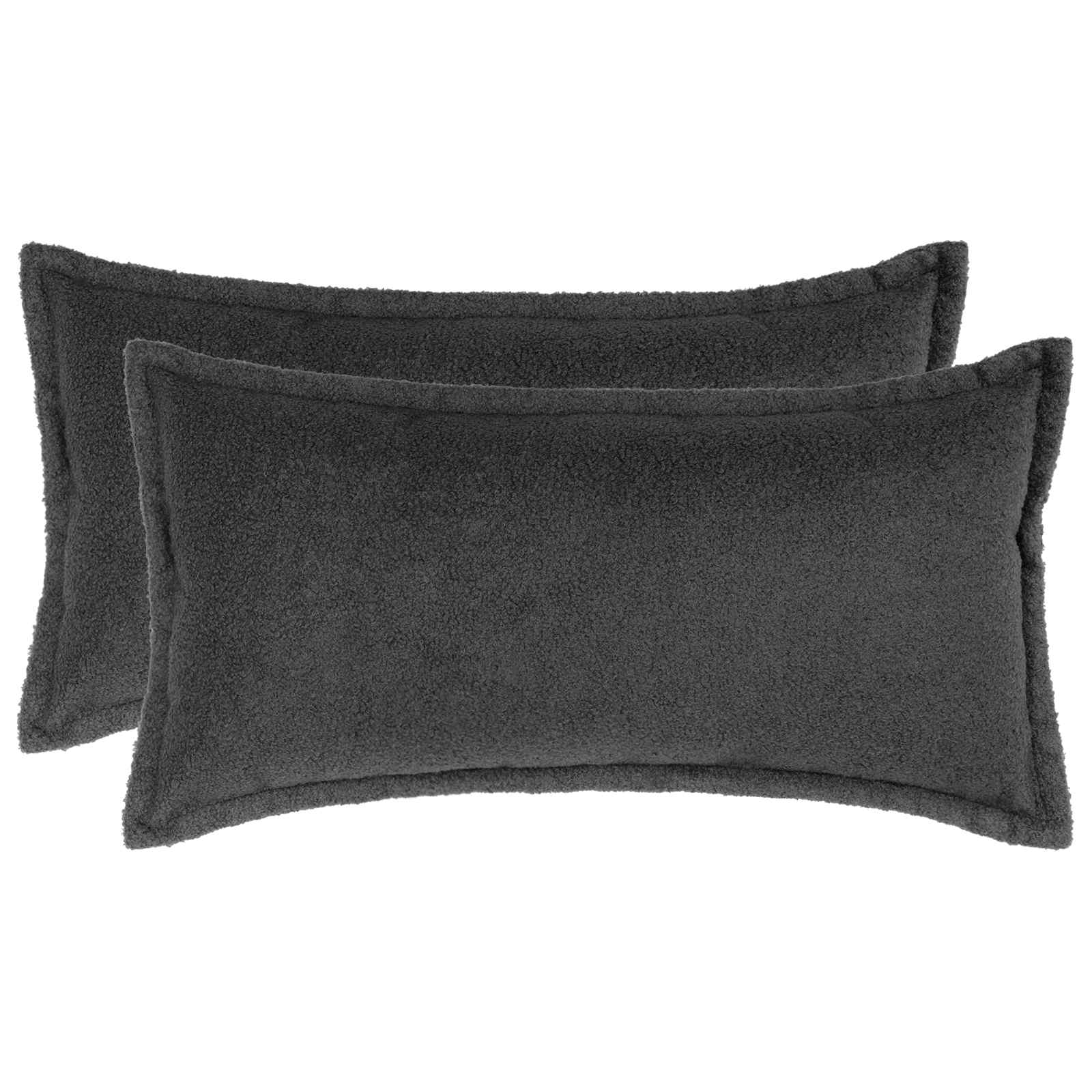 Κάλυμμα Μαξιλαριού 2 pcs HOUTEN Σκούρο Γκρι 40 x 70 cm Μπουκλέ - Pakobazaar