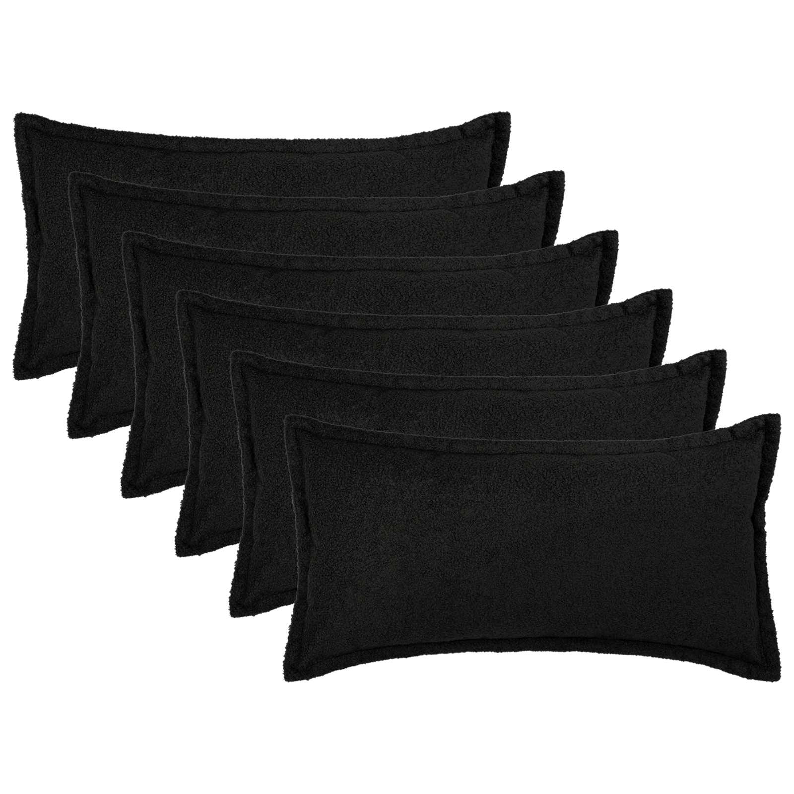 Κάλυμμα Μαξιλαριού 6 pcs HOUTEN Μαύρο 40 x 70 cm Μπουκλέ - Pakobazaar