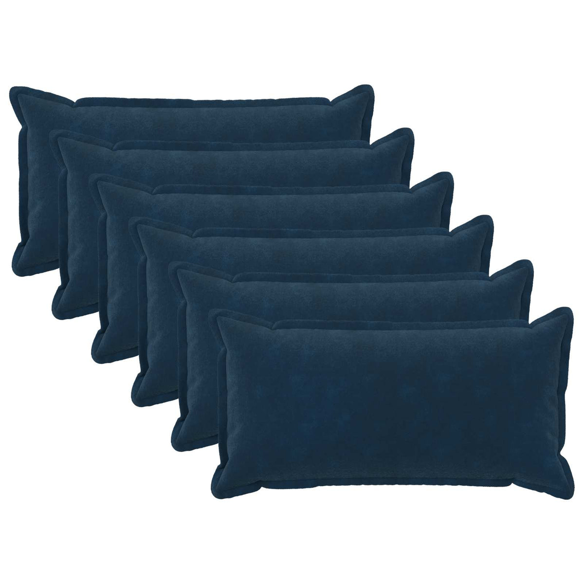 Κάλυμμα Μαξιλαριού 6 pcs HOUTEN Μπλε 40 x 70 cm Μικροΐνες φλις - Pakobazaar