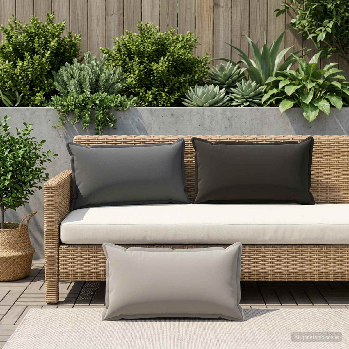 Μαξιλάρι με μαξιλάρι HOUTEN 2 τμχ. Ανθρακί Πολυεστέρας - Pakobazaar