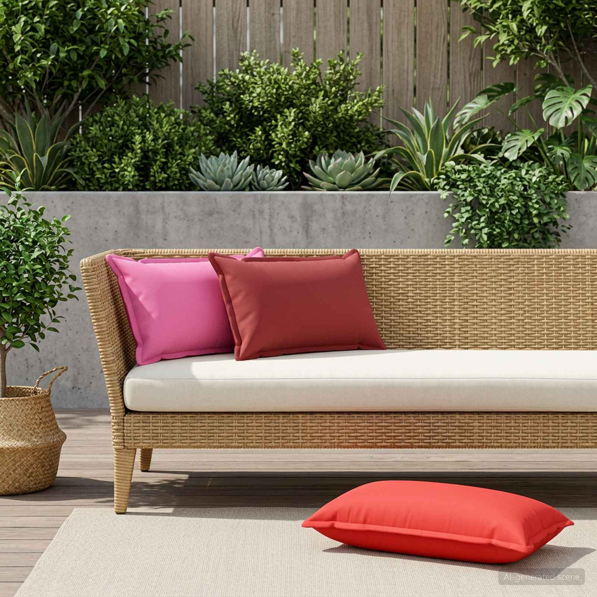 Μαξιλάρι με μαξιλάρι HOUTEN 2 τμχ. Κόκκινο Πολυεστέρας