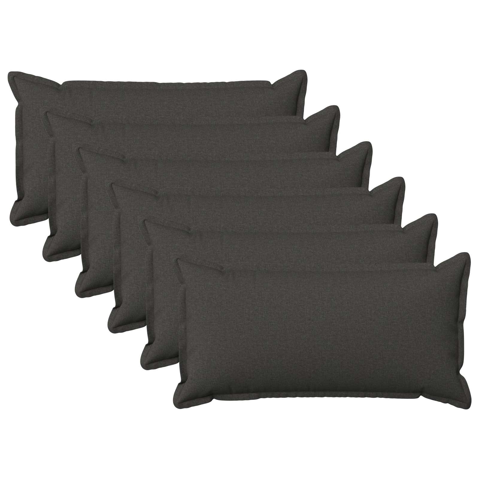Κάλυμμα Μαξιλαριού 6 pcs HOUTEN Σκούρο Γκρι 40 x 80 cm - Pakobazaar
