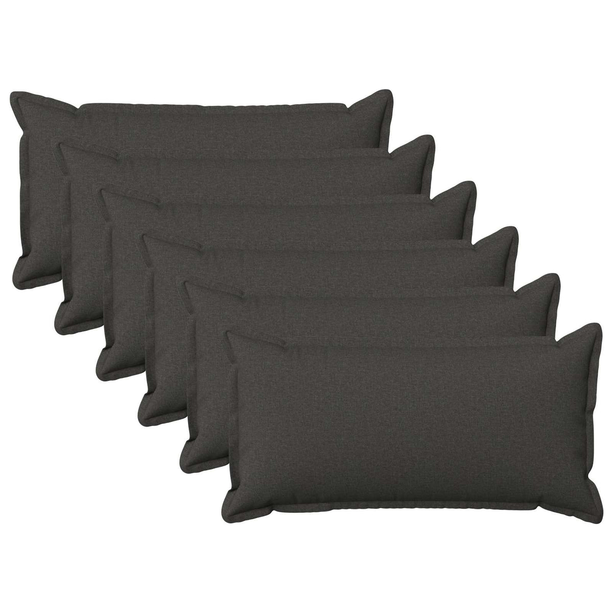 Κάλυμμα Μαξιλαριού 6 pcs HOUTEN Σκούρο Γκρι 40 x 80 cm - Pakobazaar