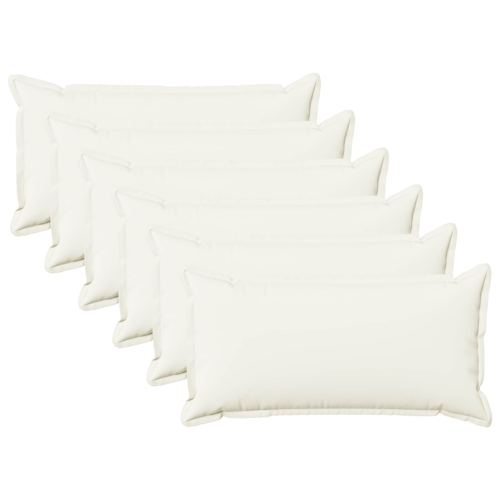 Κάλυμμα Μαξιλαριού 6 pcs HOUTEN Λευκό 40 x 80 cm Ψεύτικο Λινό
