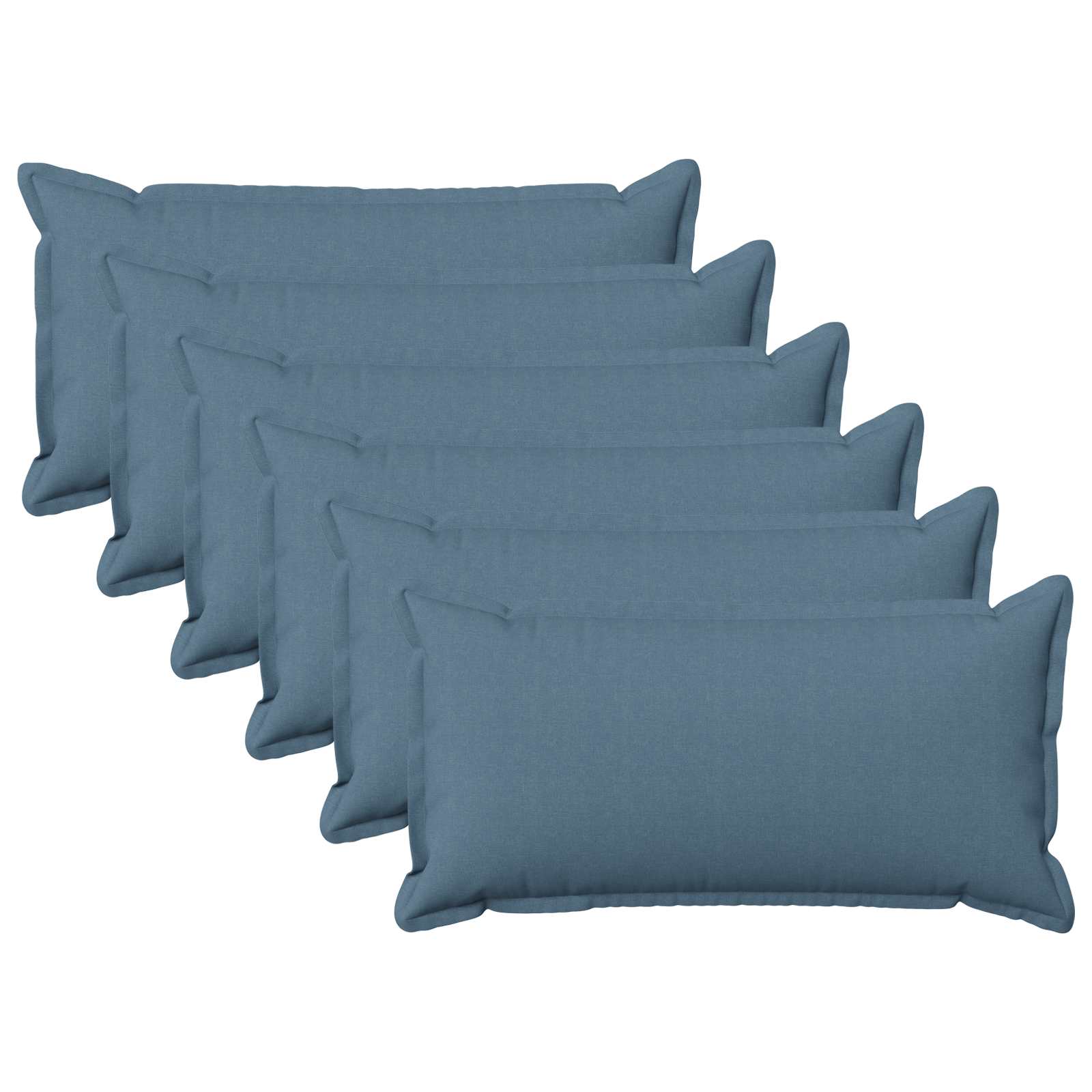 Κάλυμμα Μαξιλαριού 6 pcs HOUTEN Μπλε τζην 40 x 80 cm - Pakobazaar