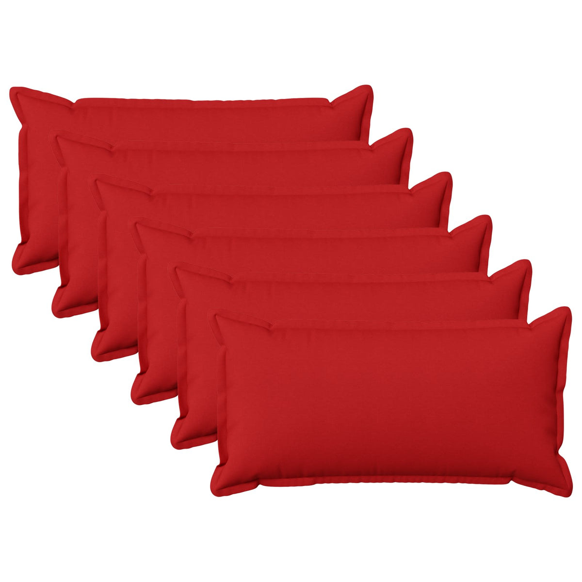 Κάλυμμα Μαξιλαριού 6 pcs HOUTEN Κόκκινο 40 x 80 cm Ψεύτικο Λινό - Pakobazaar