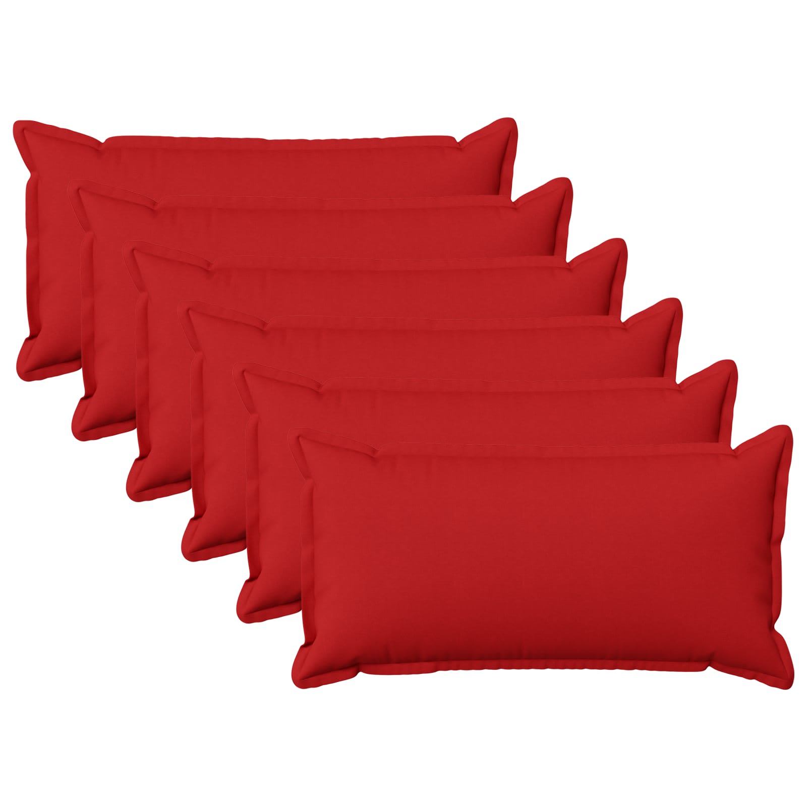 Κάλυμμα Μαξιλαριού 6 pcs HOUTEN Κόκκινο 40 x 80 cm Ψεύτικο Λινό - Pakobazaar
