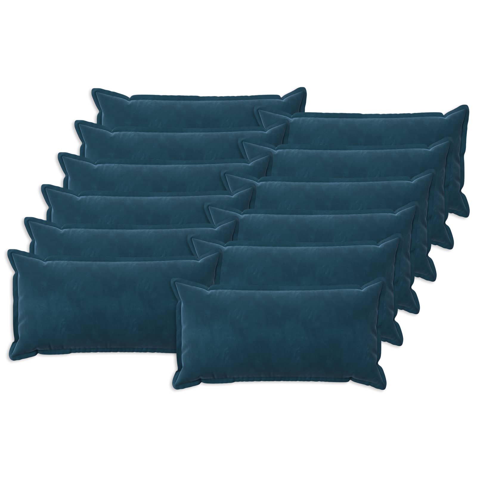 Κάλυμμα Μαξιλαριού 12 pcs HOUTEN Μπλε 40 x 80 cm Βελούδο - Pakobazaar