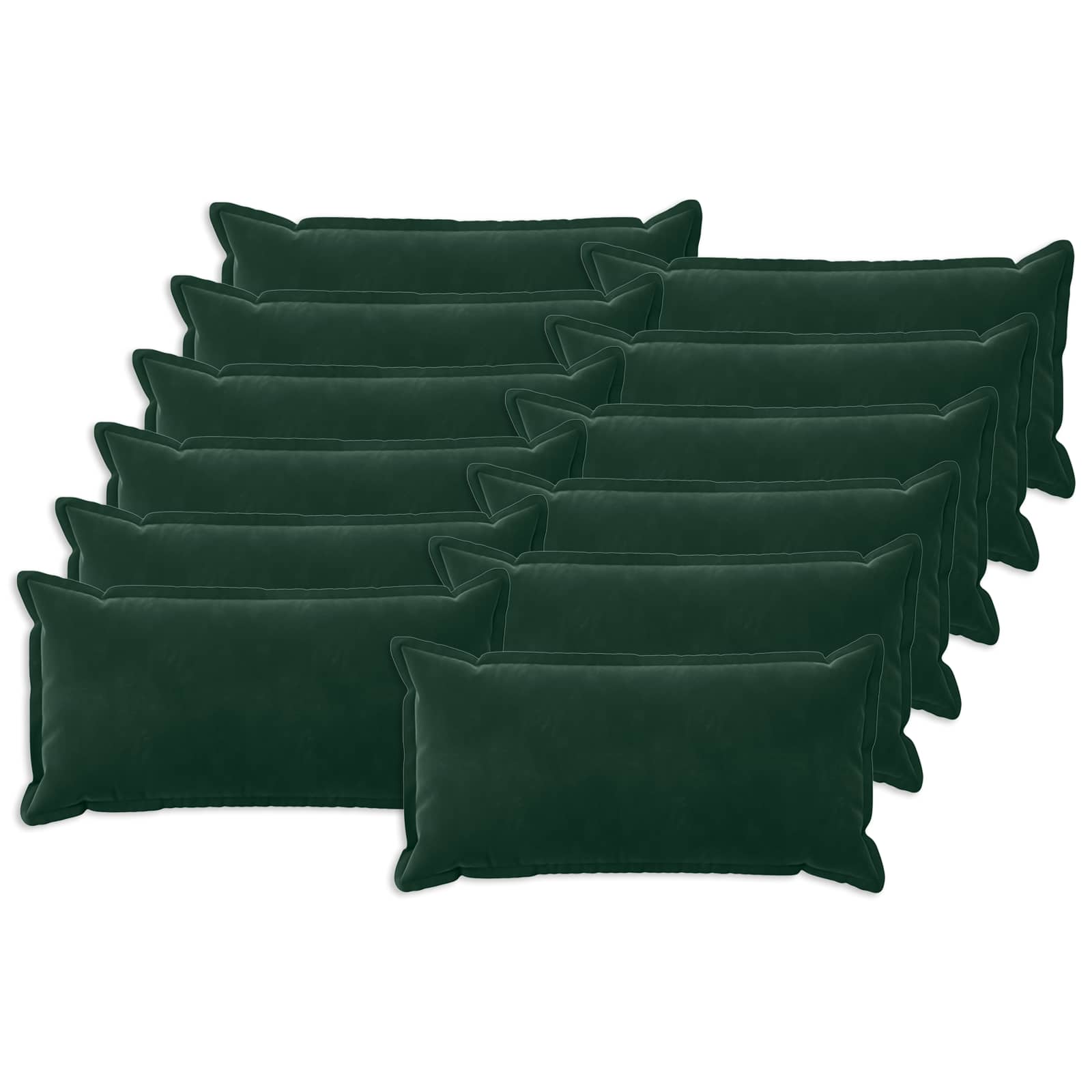 Κάλυμμα Μαξιλαριού 12 pcs HOUTEN Σκούρο Πράσινο 40 x 80 cm - Pakobazaar