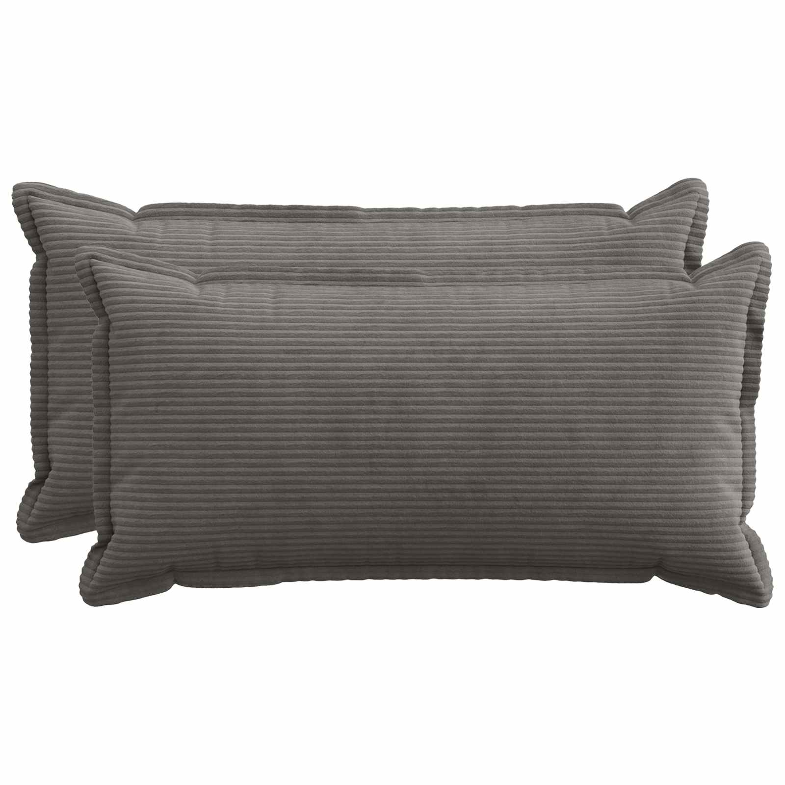 Κάλυμμα Μαξιλαριού 2 τμχ. HOUTEN Σκούρο Γκρι 40 x 80 cm - Pakobazaar