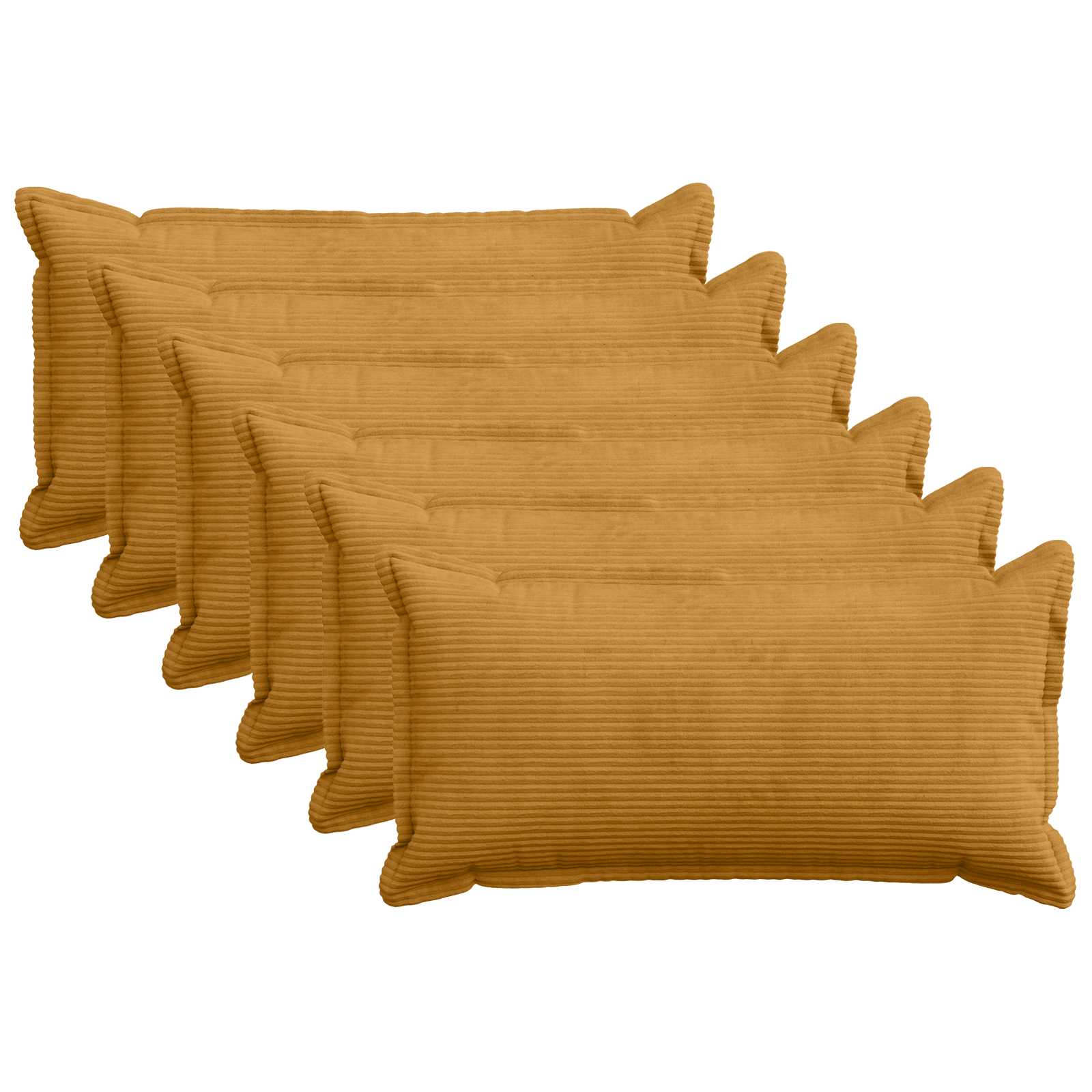 Κάλυμμα Μαξιλαριού 6 τμχ. HOUTEN Κίτρινο 40 x 80 cm κορντουρόι - Pakobazaar