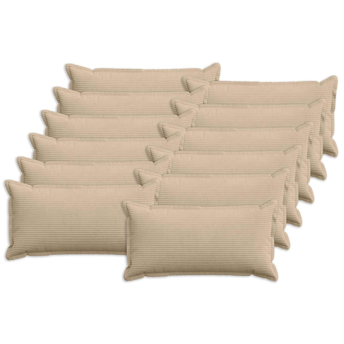 Κάλυμμα Μαξιλαριού 12 τμχ. HOUTEN Taupe 40 x 80 cm κορντουρόι - Pakobazaar