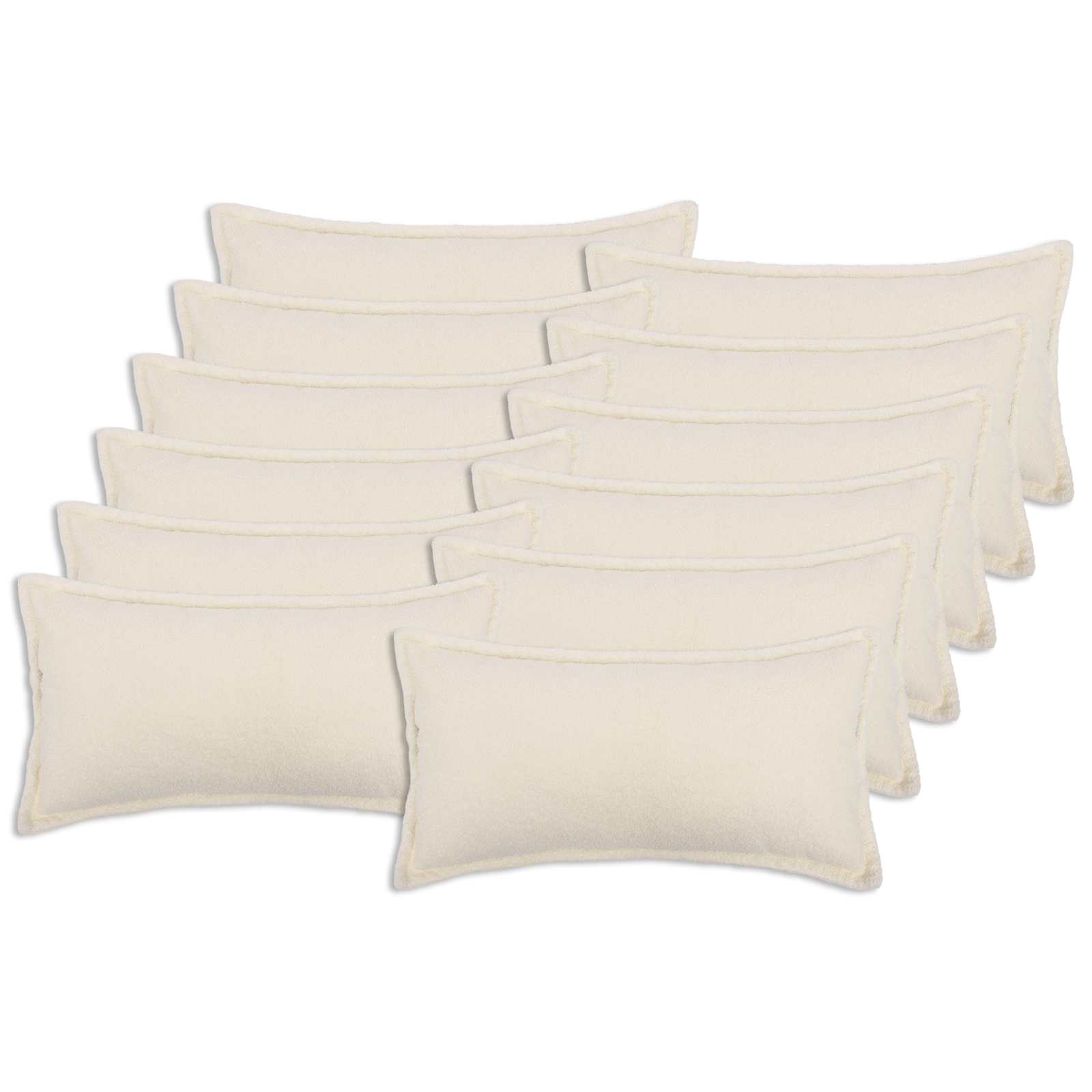 Κάλυμμα Μαξιλαριού 12 pcs HOUTEN Κρεμ 40 x 80 cm Μπουκλέ