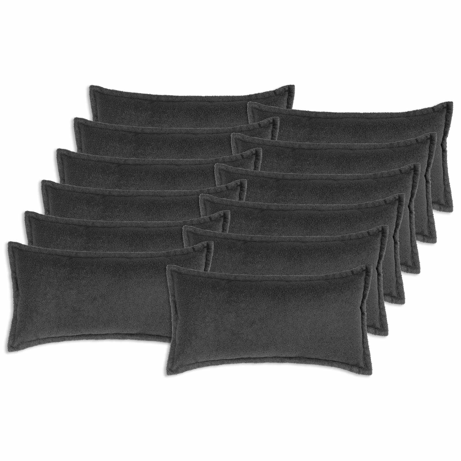 Κάλυμμα Μαξιλαριού 12 τμχ. HOUTEN Σκούρο Γκρι 40 x 80 cm