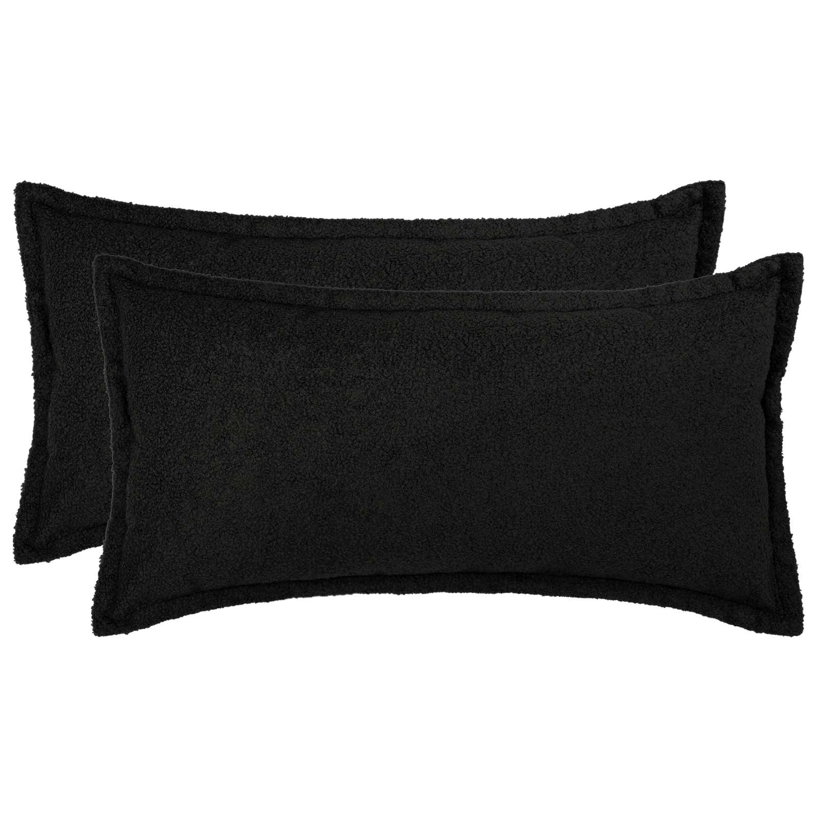 Κάλυμμα Μαξιλαριού 2 pcs HOUTEN Μαύρο 40 x 80 cm Μπουκλέ
