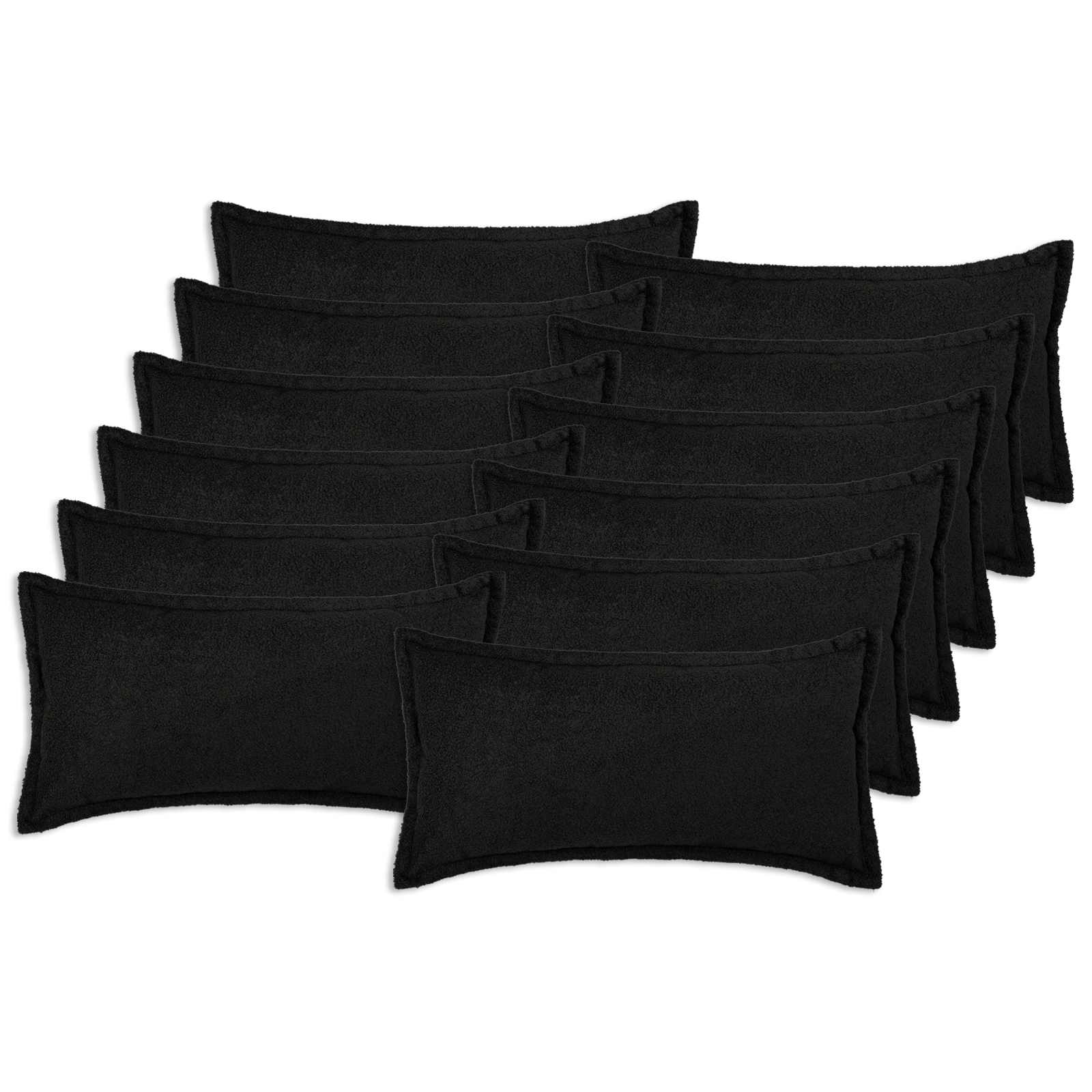 Κάλυμμα Μαξιλαριού 12 pcs HOUTEN Μαύρο 40 x 80 cm Μπουκλέ - Pakobazaar