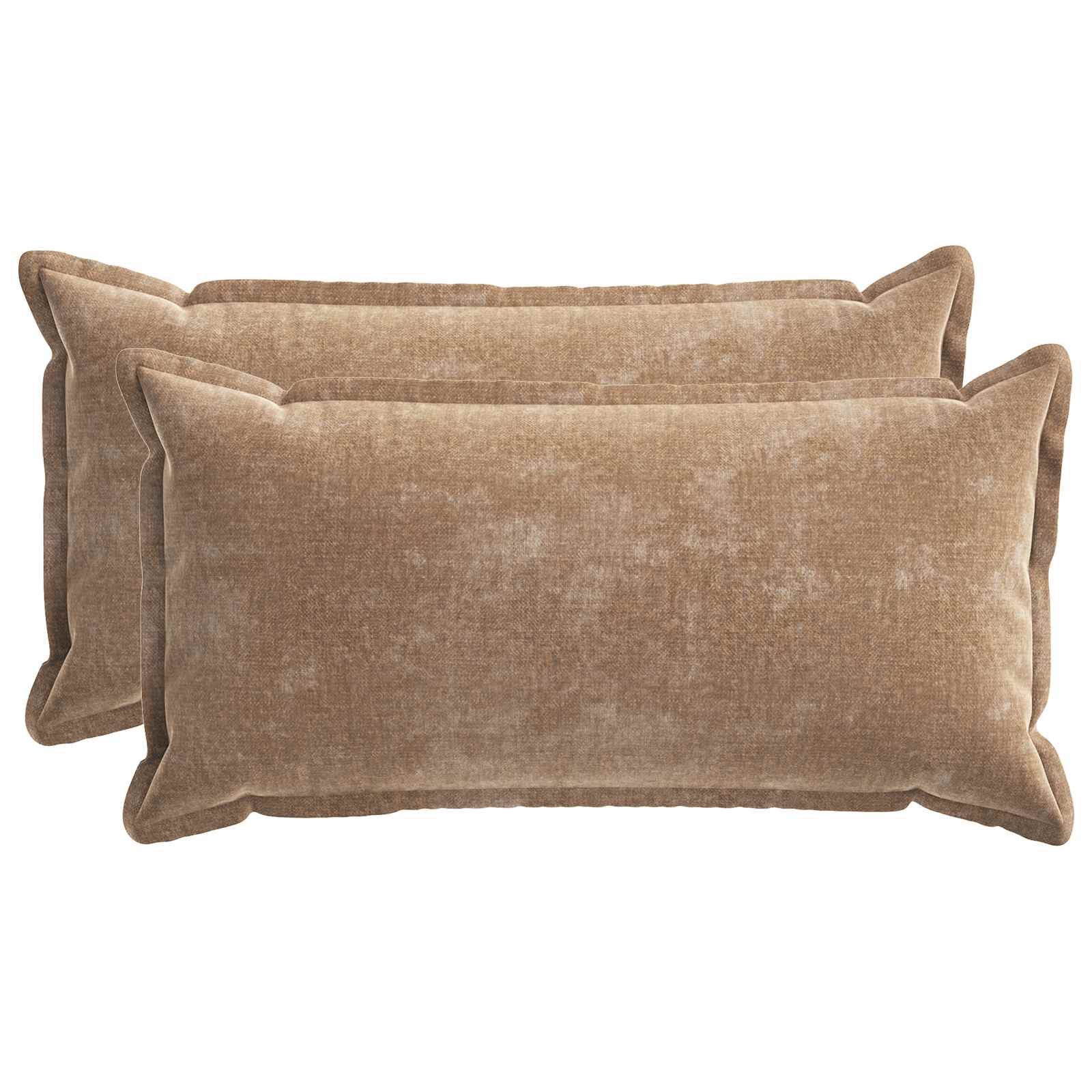 Κάλυμμα Μαξιλαριού 2 pcs HOUTEN Καφέ 40 x 80 cm Ύφασμα Chenille
