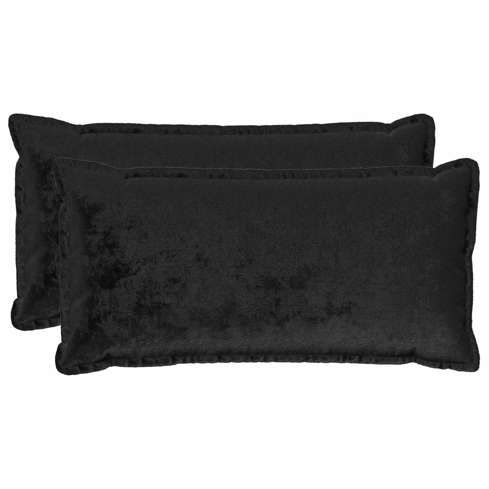 Κάλυμμα Μαξιλαριού 2 pcs HOUTEN Μαύρο 40 x 80 cm Φανέλα - Pakobazaar
