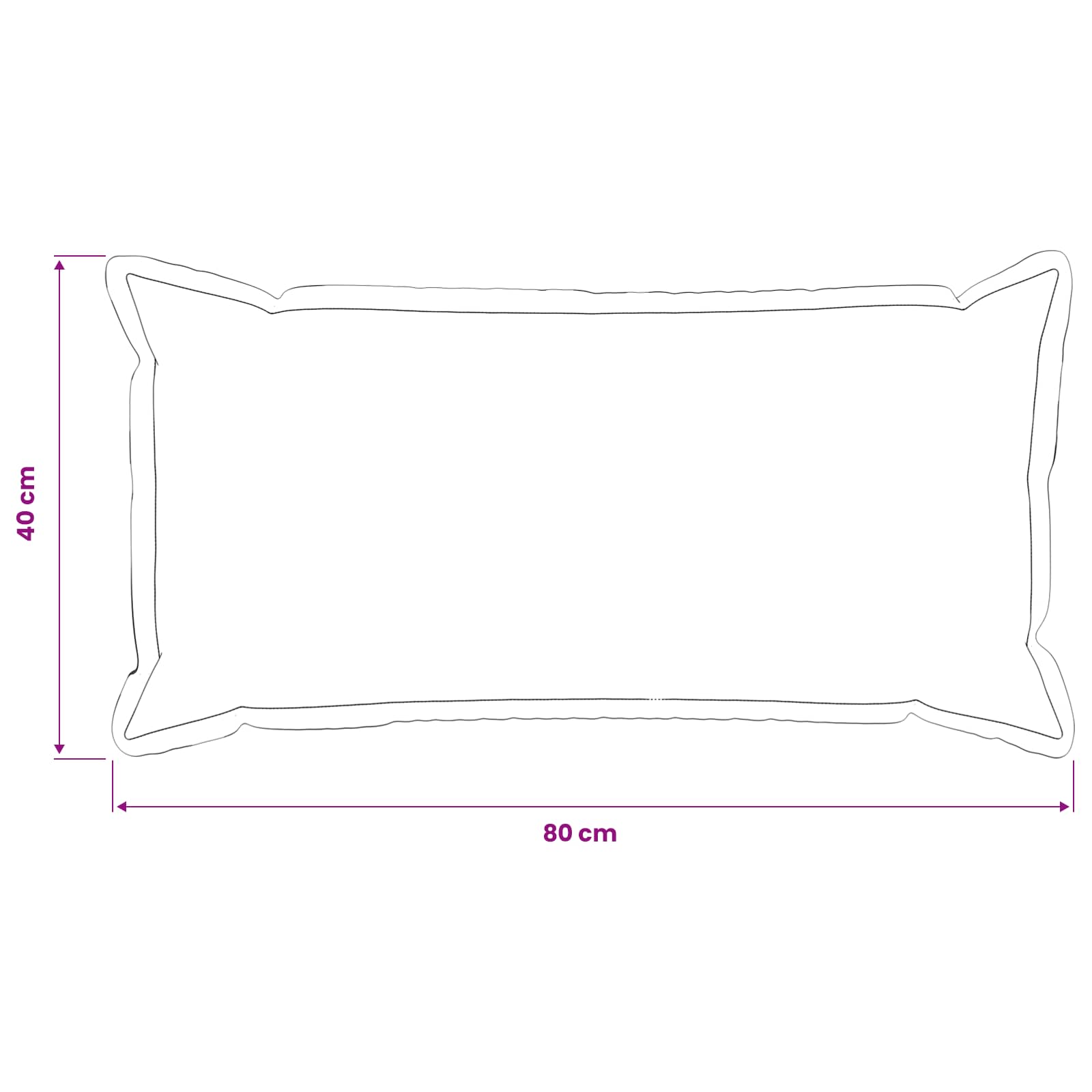 Κάλυμμα Μαξιλαριού 2 pcs HOUTEN Μαύρο 40 x 80 cm Φανέλα - Pakobazaar