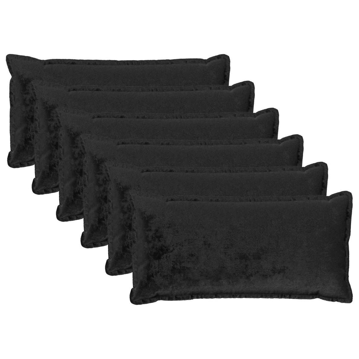 Κάλυμμα Μαξιλαριού 6 pcs HOUTEN Μαύρο 40 x 80 cm Φανέλα - Pakobazaar